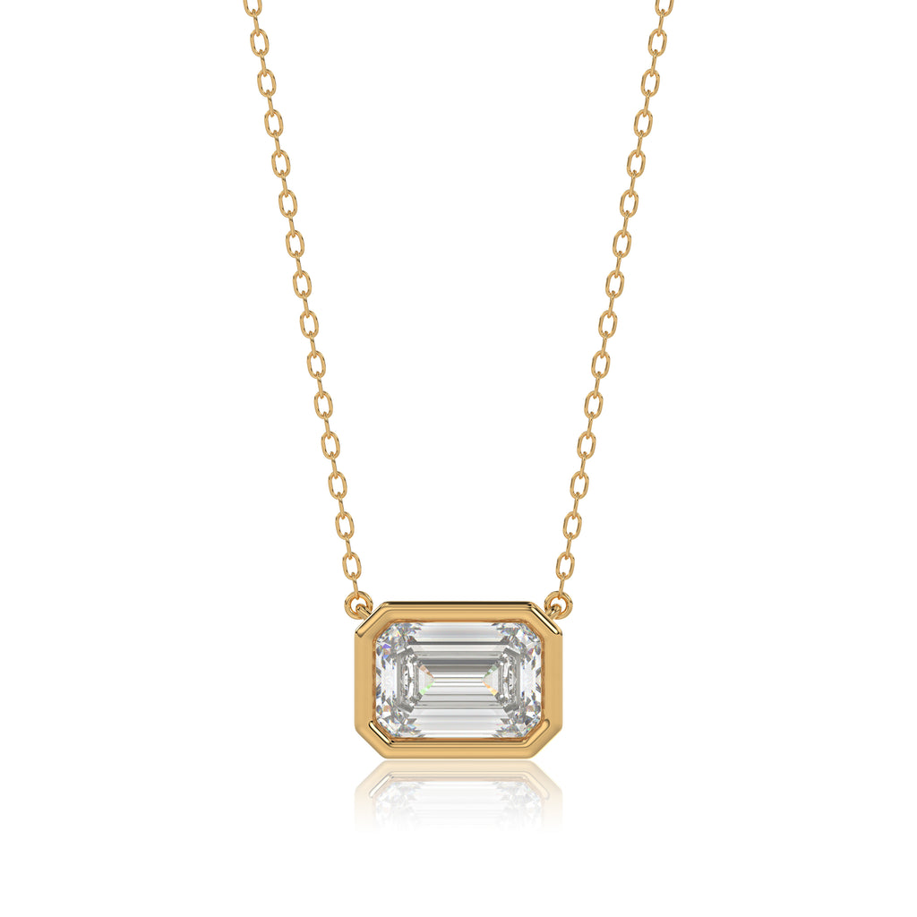 Brilliant Cut Emerald Diamond Pendant With chain - PD06