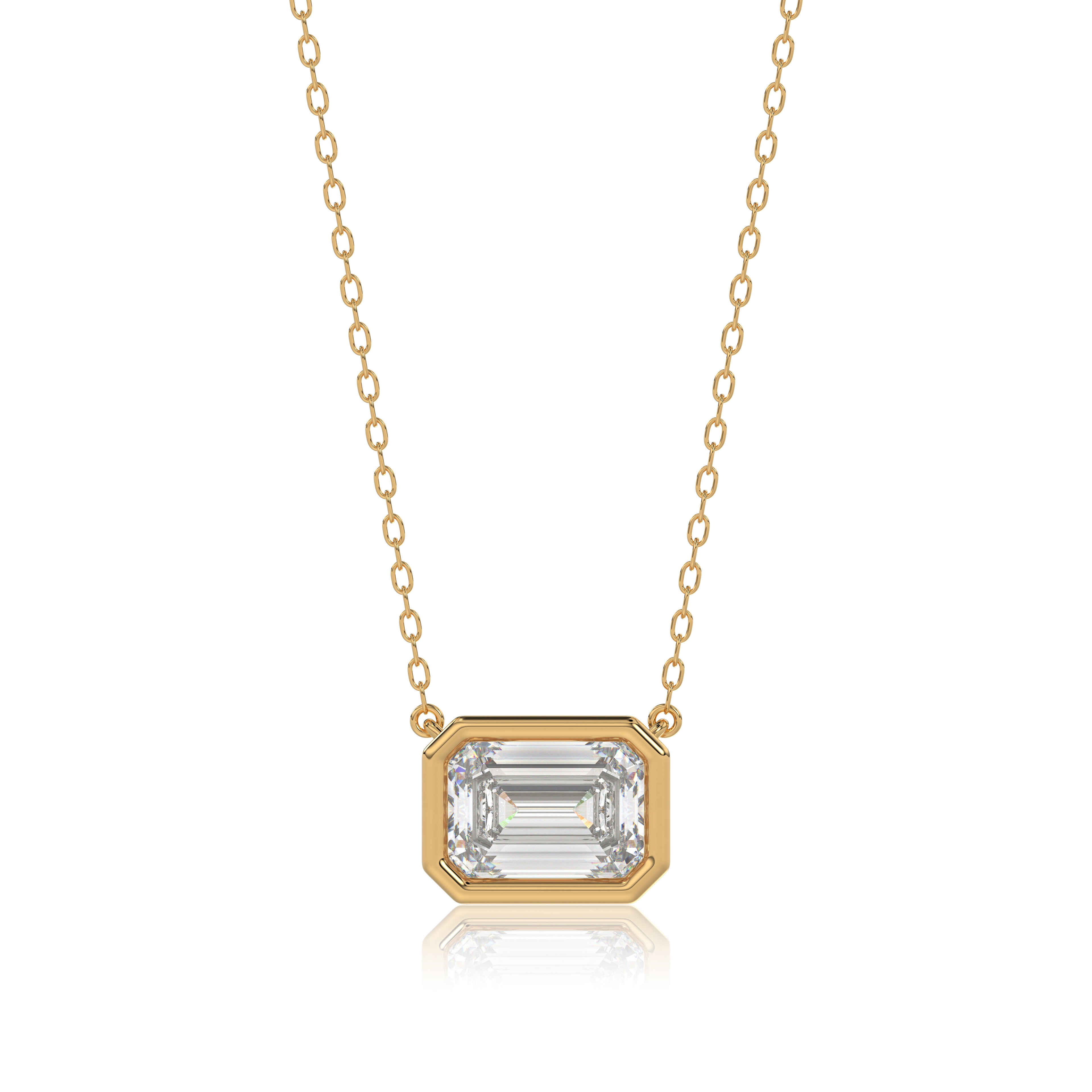 Brilliant Cut Emerald Diamond Pendant With chain - PD06