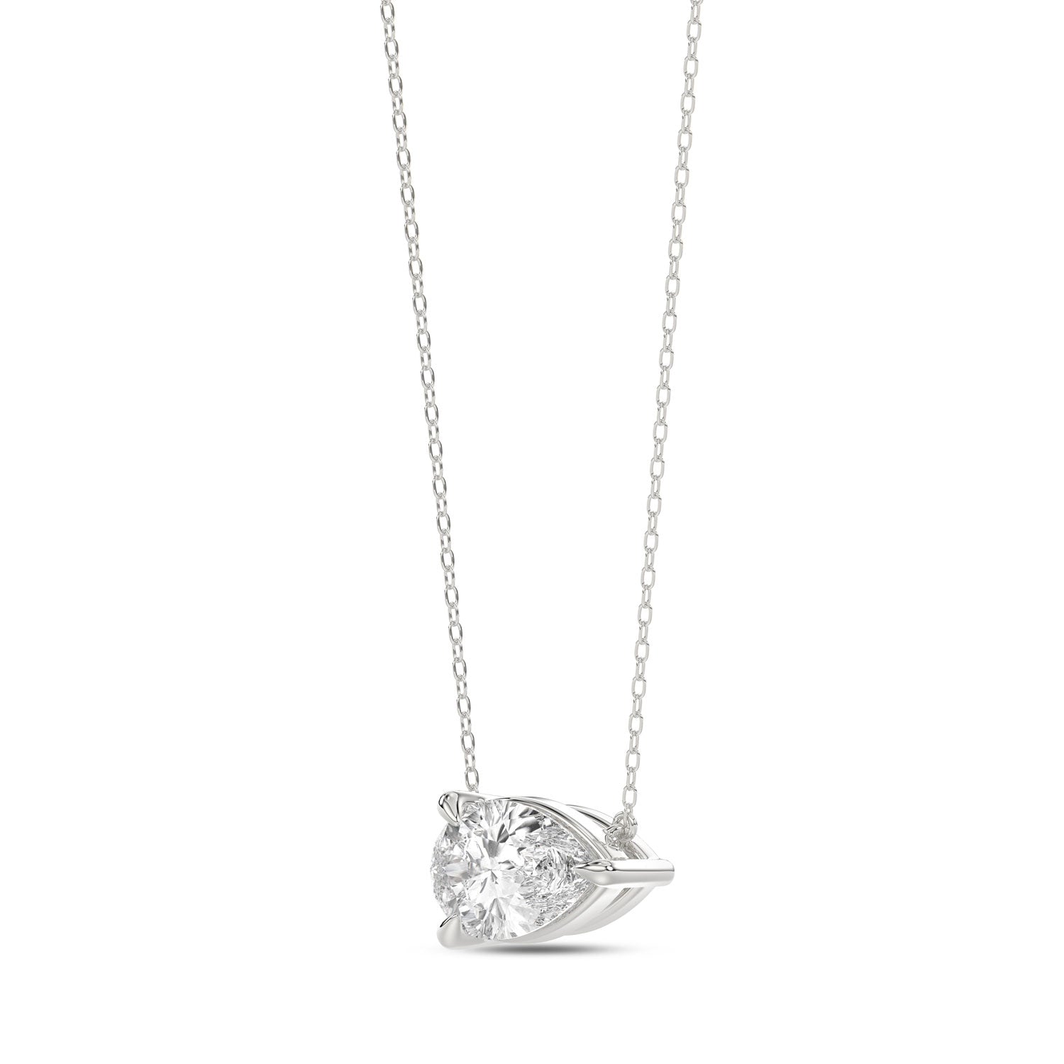 Brilliant Cut Pear Diamond Pendant With Chain - PD08