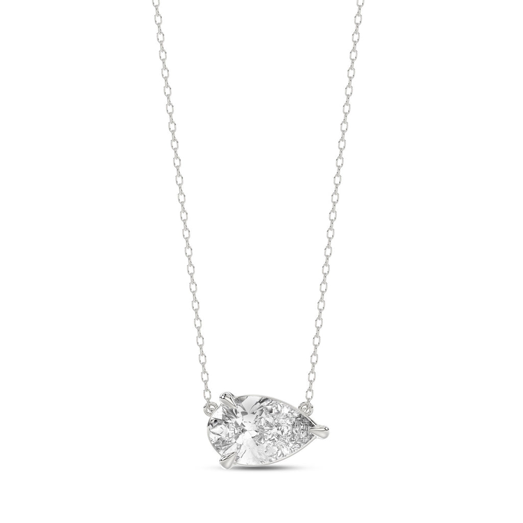 Brilliant Cut Pear Diamond Pendant With Chain - PD08