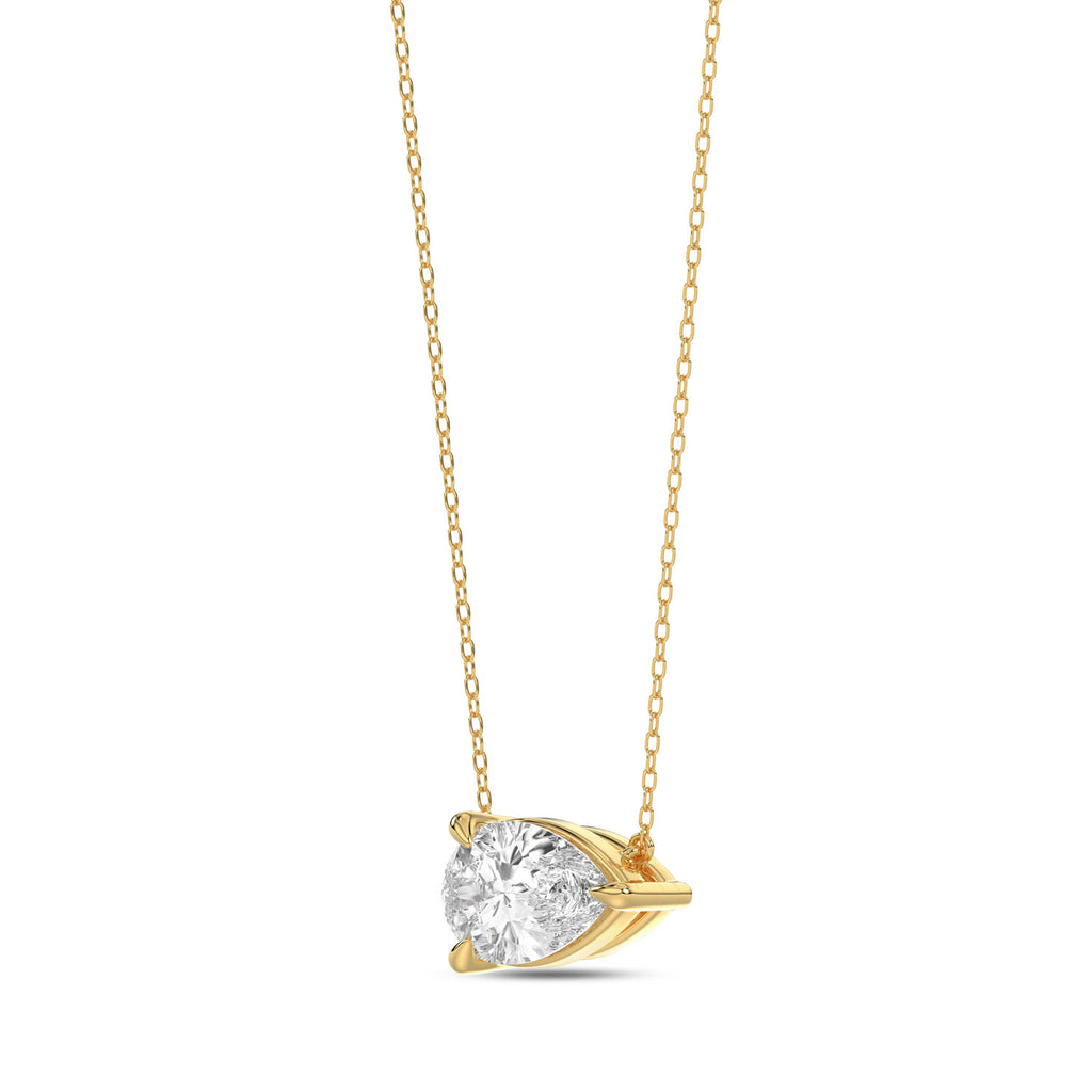 Brilliant Cut Pear Diamond Pendant With Chain - PD08