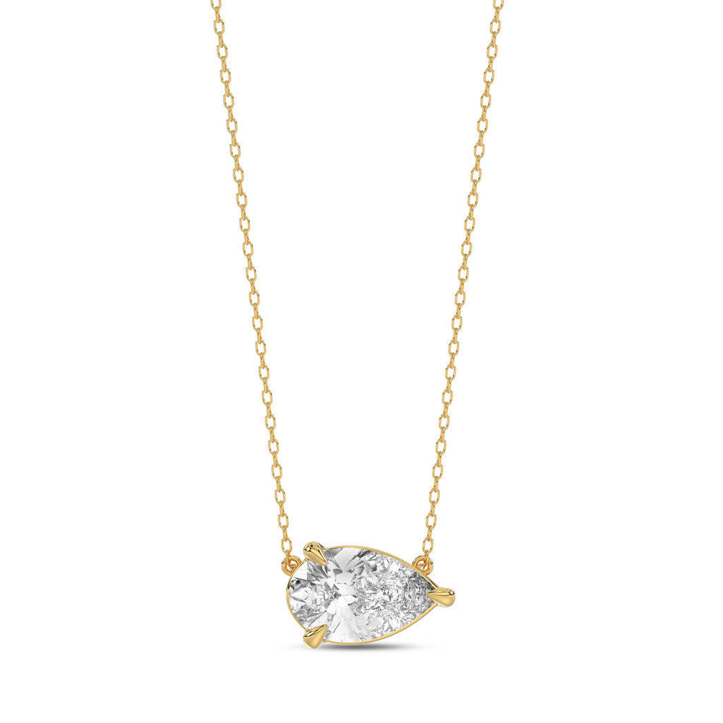 Brilliant Cut Pear Diamond Pendant With Chain - PD08