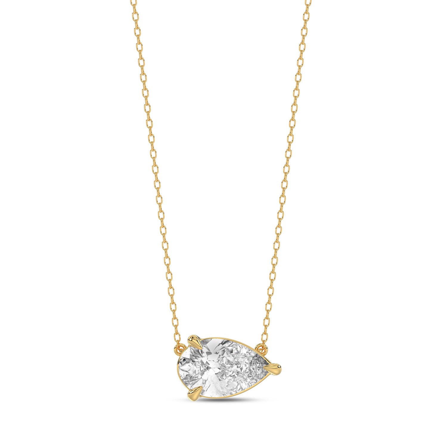 Brilliant Cut Pear Diamond Pendant With Chain - PD08