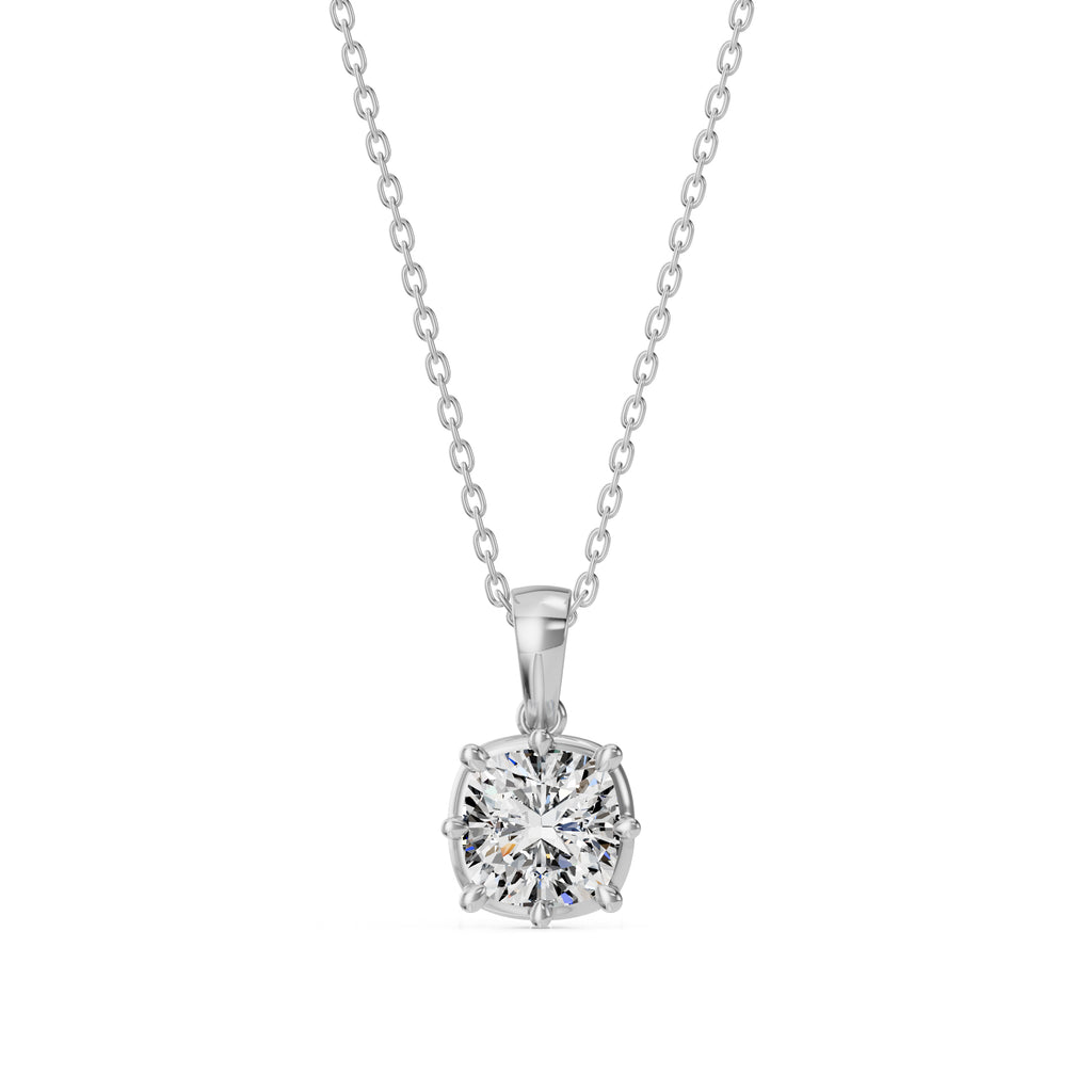 Old Cut Diamond Pendant With Chain - PD19