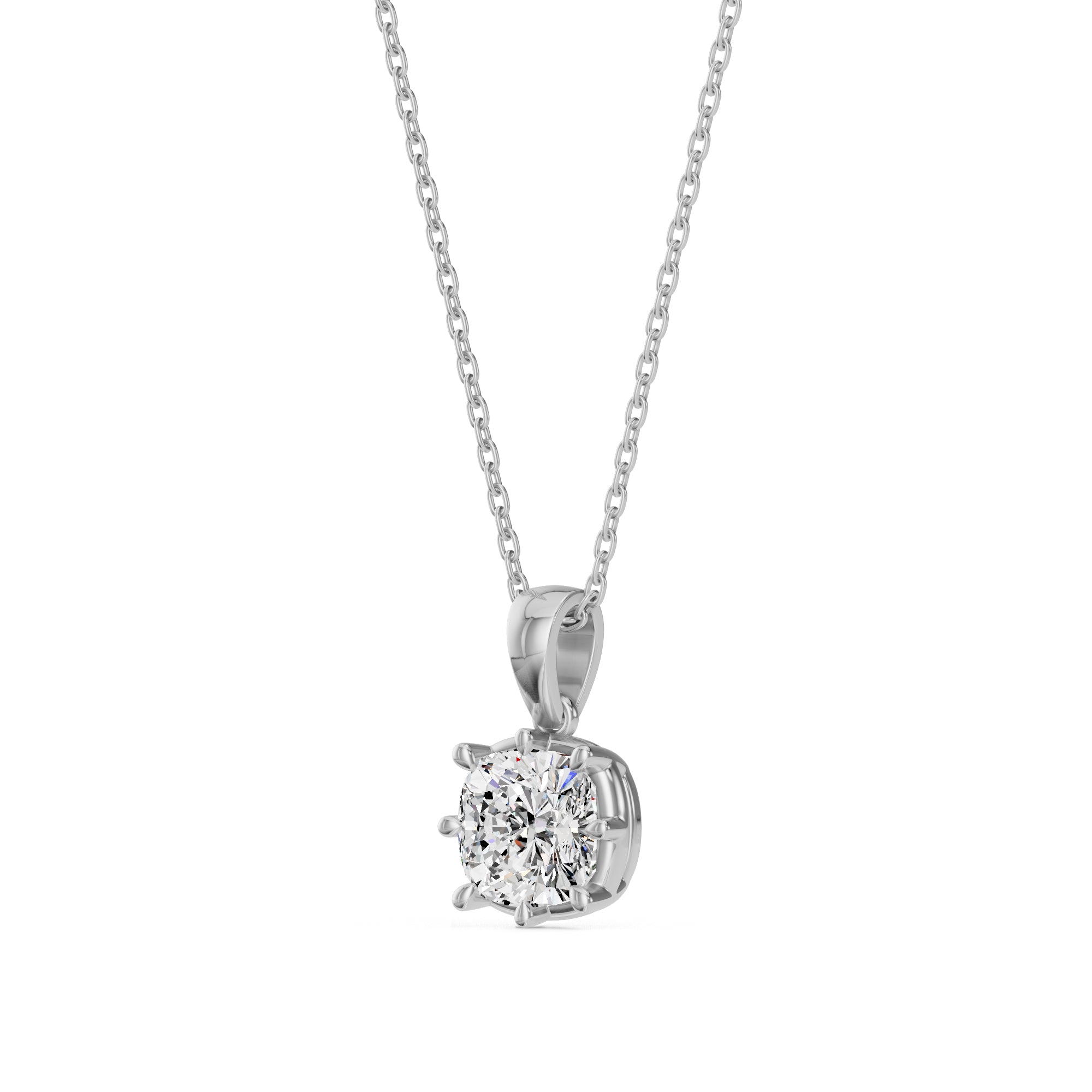 Old Cut Diamond Pendant With Chain - PD19