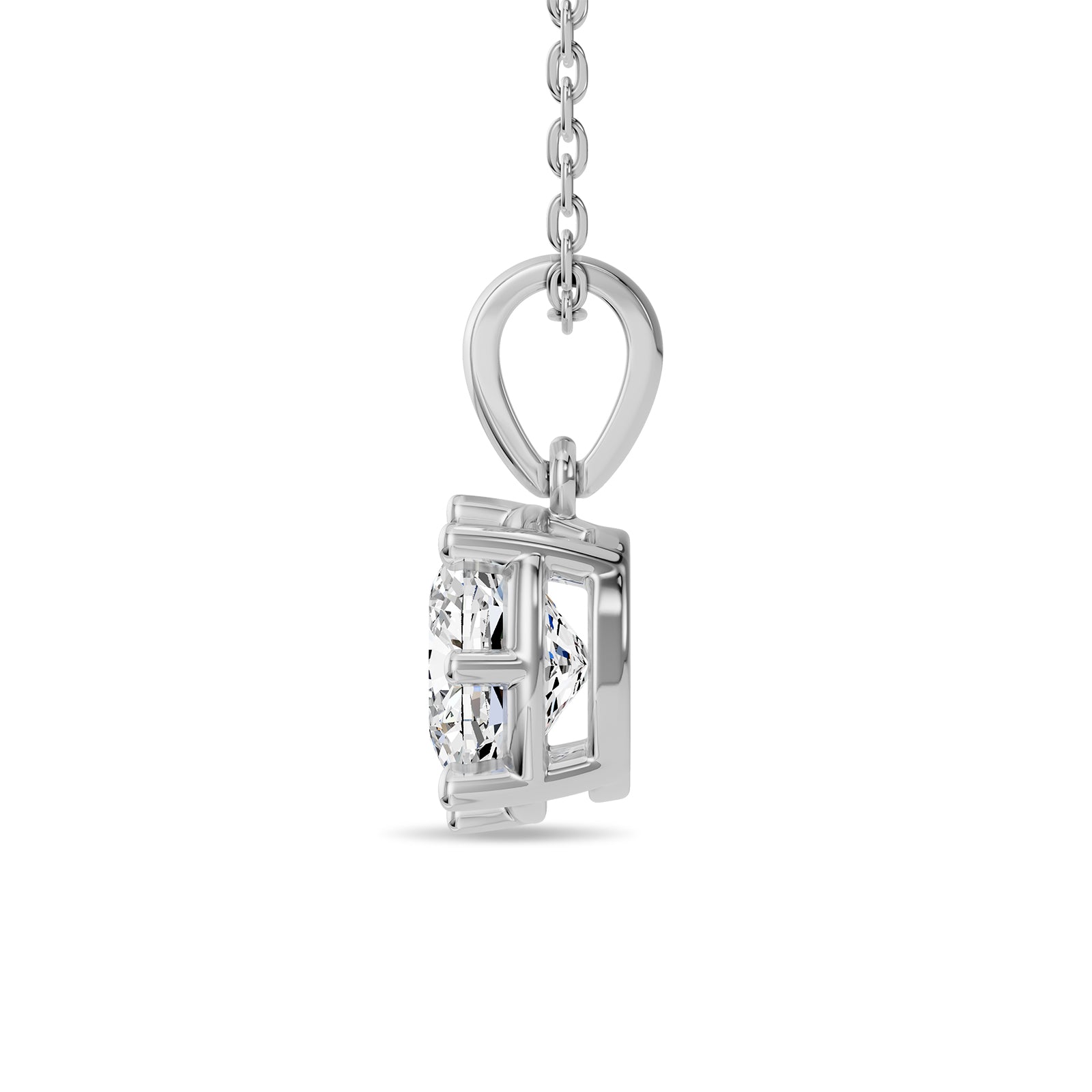 Old Cut Diamond Pendant With Chain - PD19