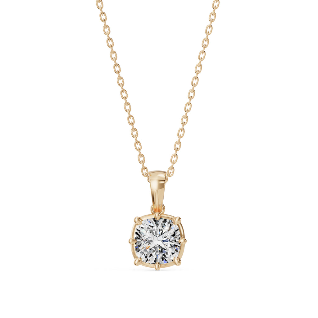 Old Cut Diamond Pendant With Chain - PD19