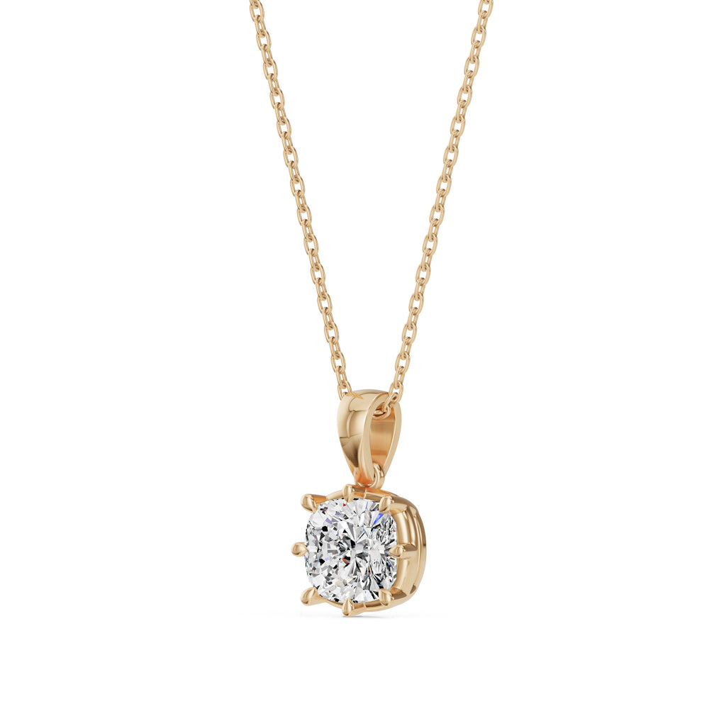 Old Cut Diamond Pendant With Chain - PD19