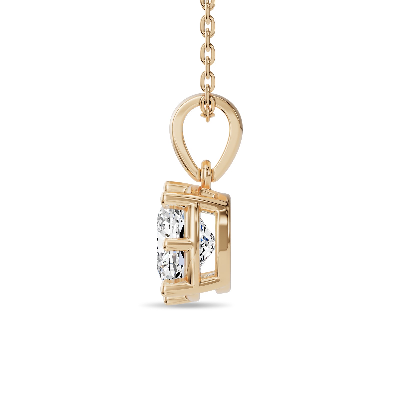 Old Cut Diamond Pendant With Chain - PD19
