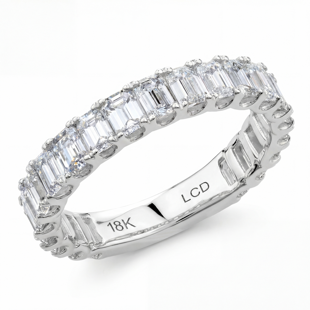 2.10ct Emerald Diamond Eternity Ring - R106