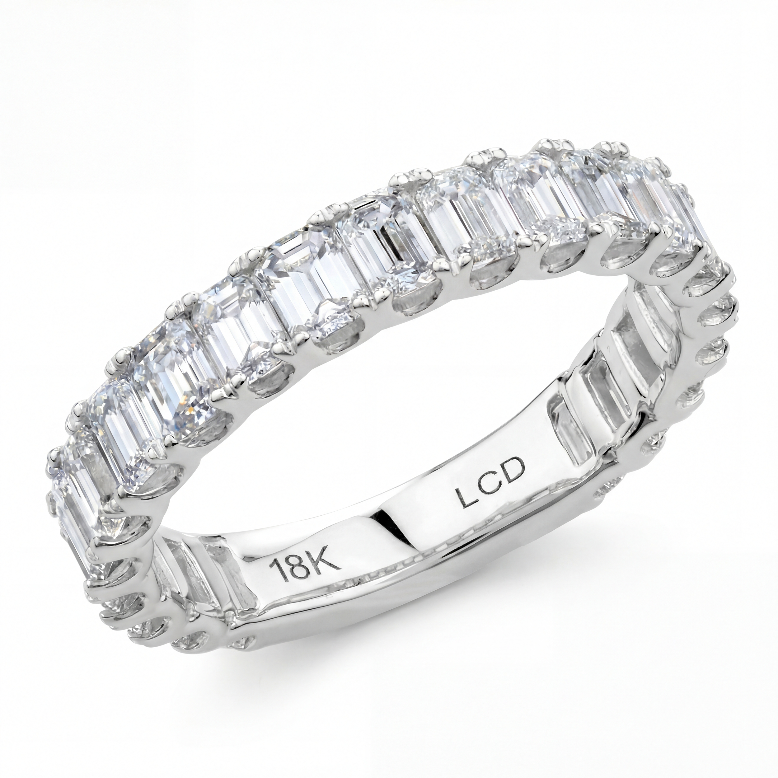 2.10ct Emerald Diamond Eternity Ring - R106