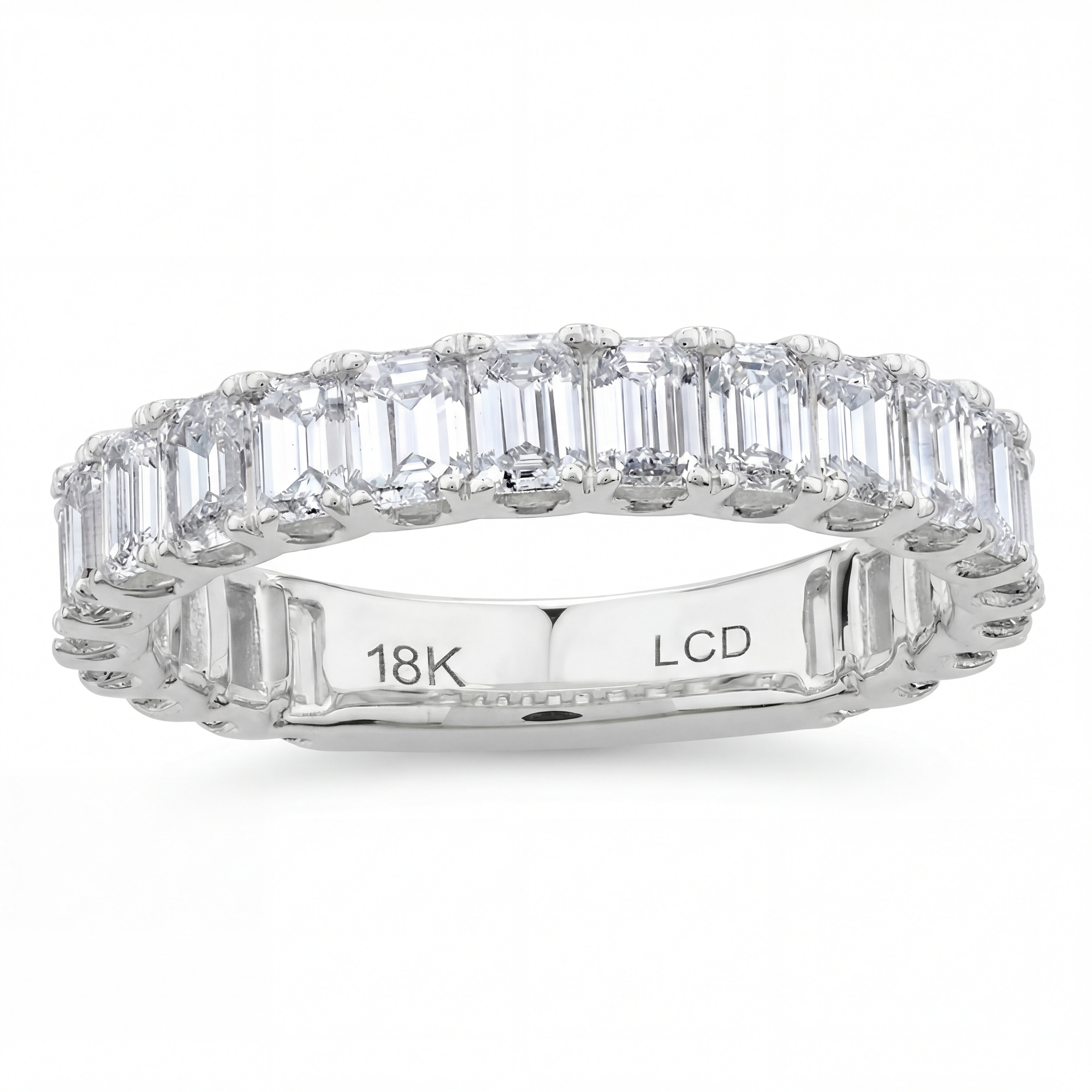 2.10ct Emerald Diamond Eternity Ring - R106