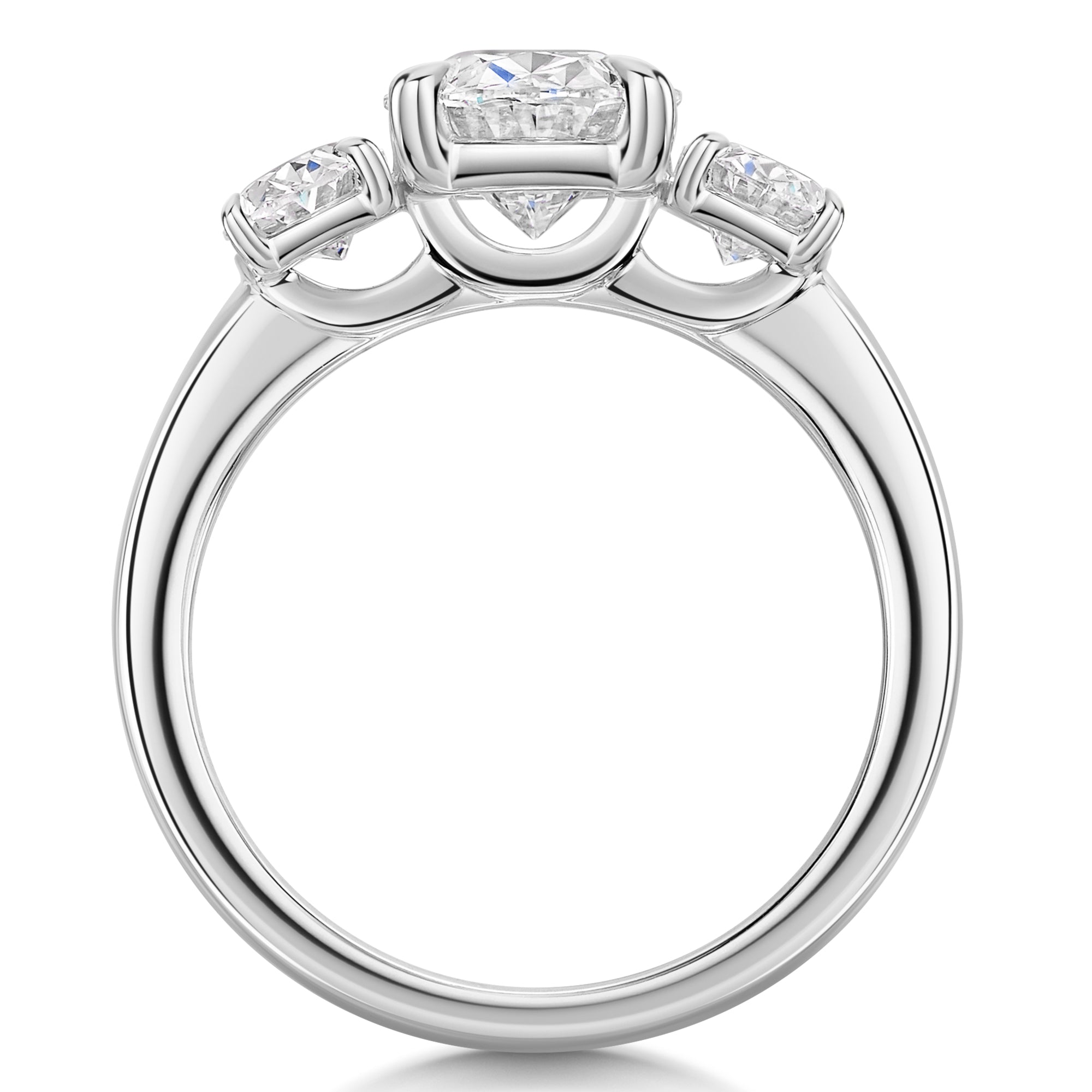 Round Diamond Trilogy Ring - R107