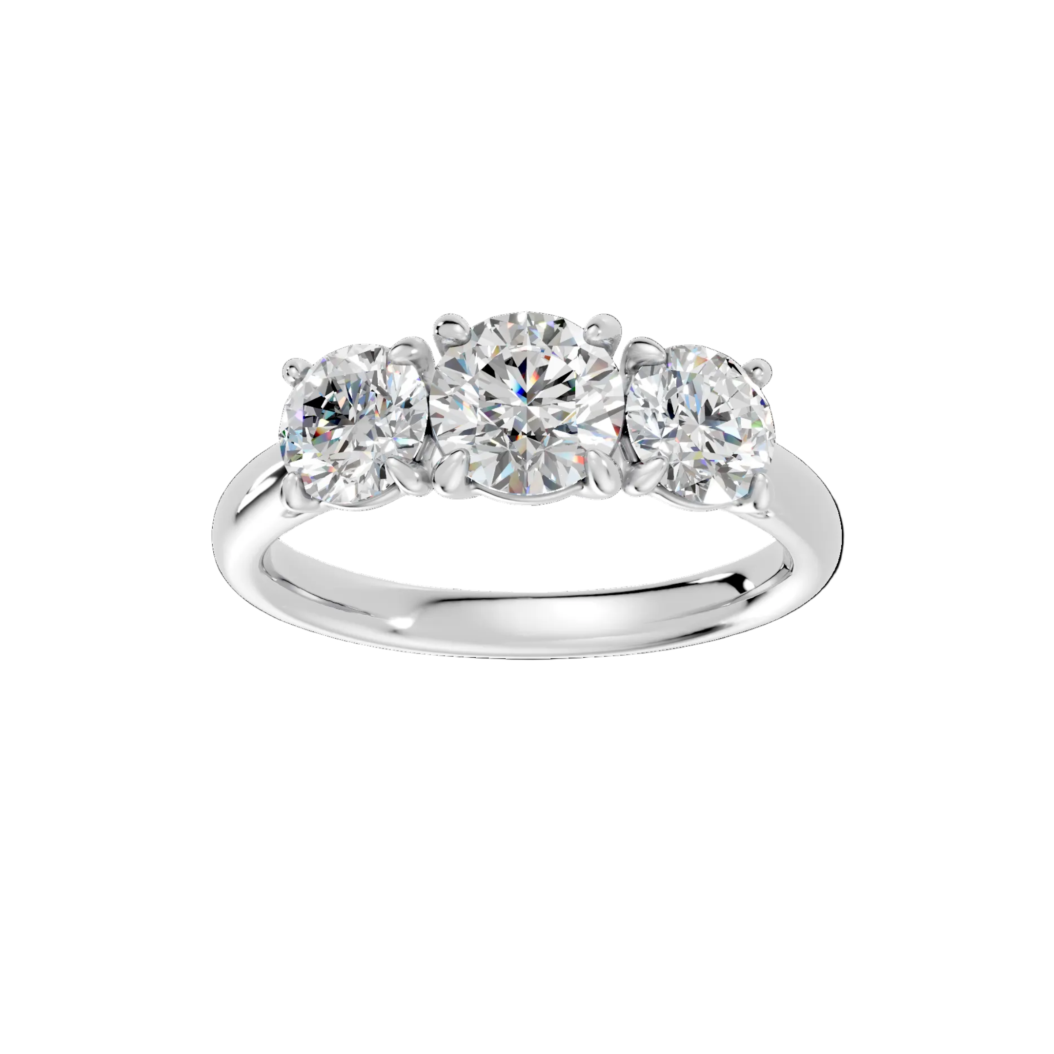 Round Diamond Trilogy Ring - R107