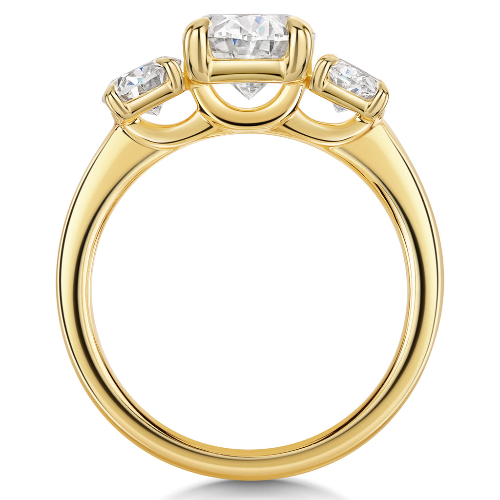 Round Diamond Trilogy Ring - R107