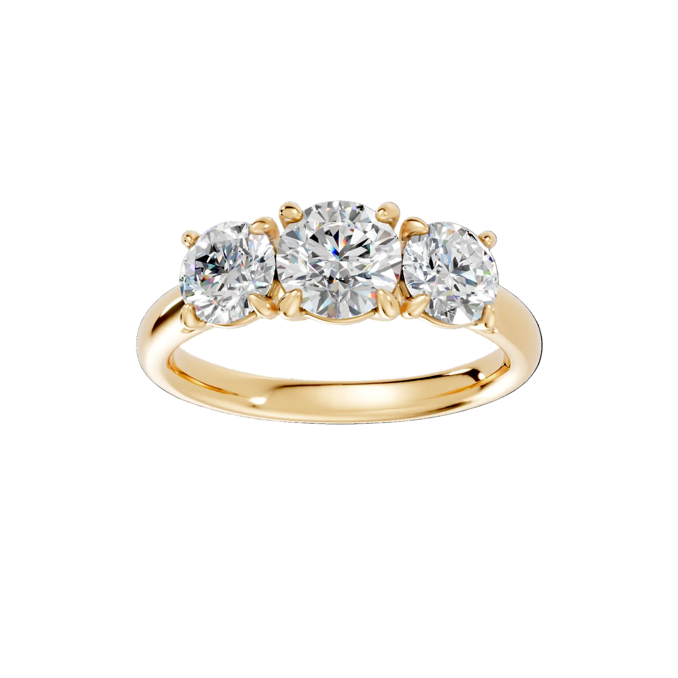 Round Diamond Trilogy Ring - R107