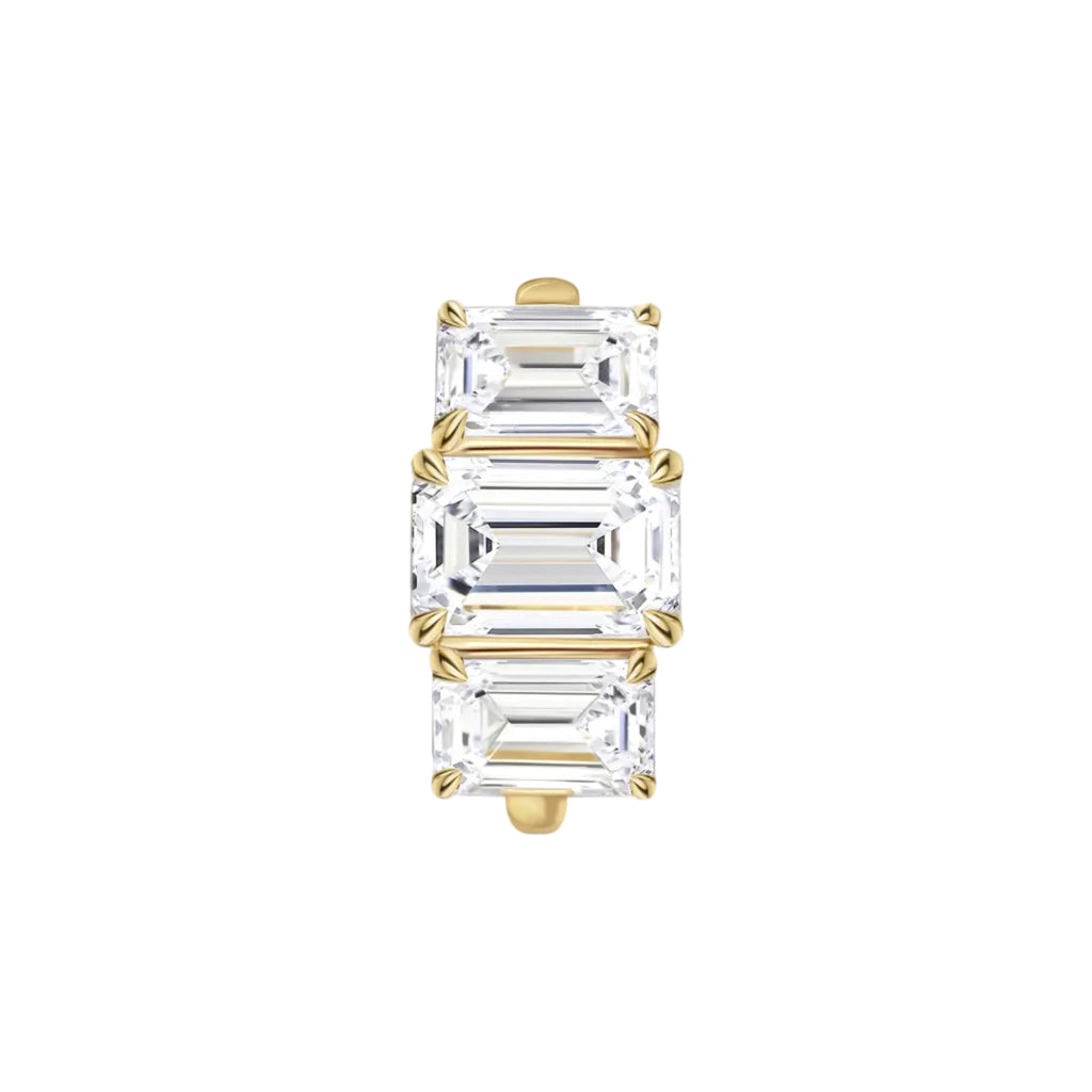 Emerald Diamond Trilogy Ring - R108