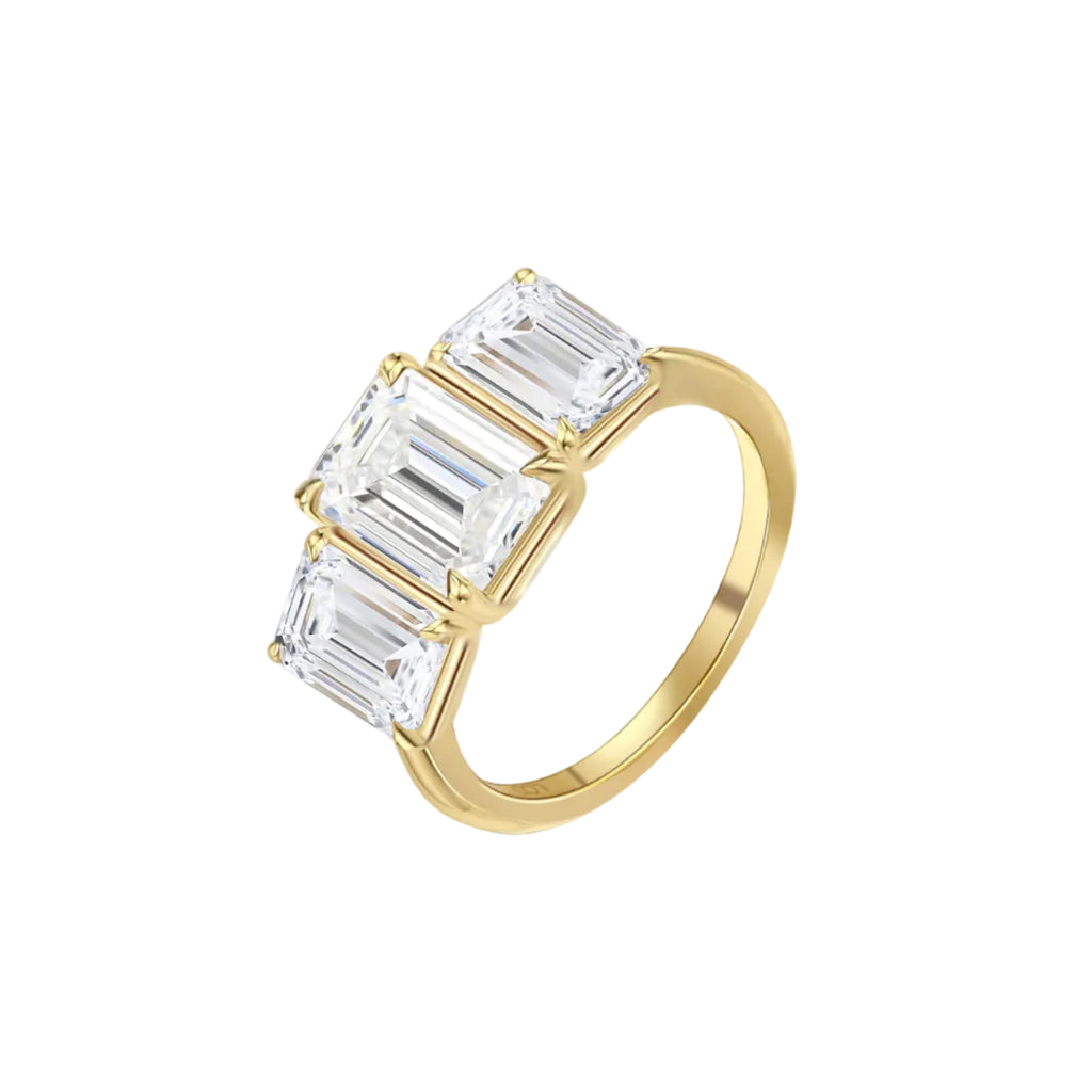 Emerald Diamond Trilogy Ring - R108