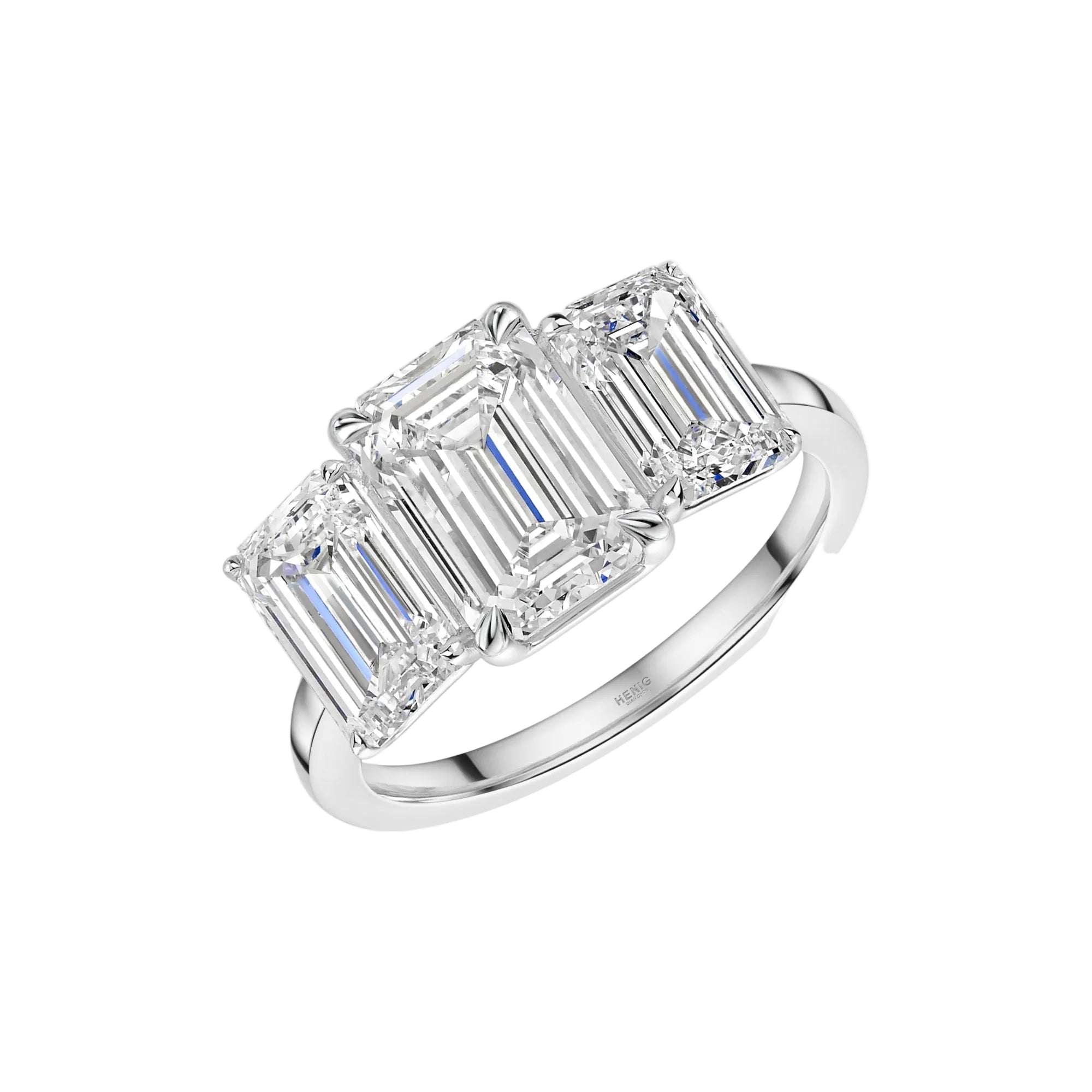 Emerald Diamond Trilogy Ring - R108