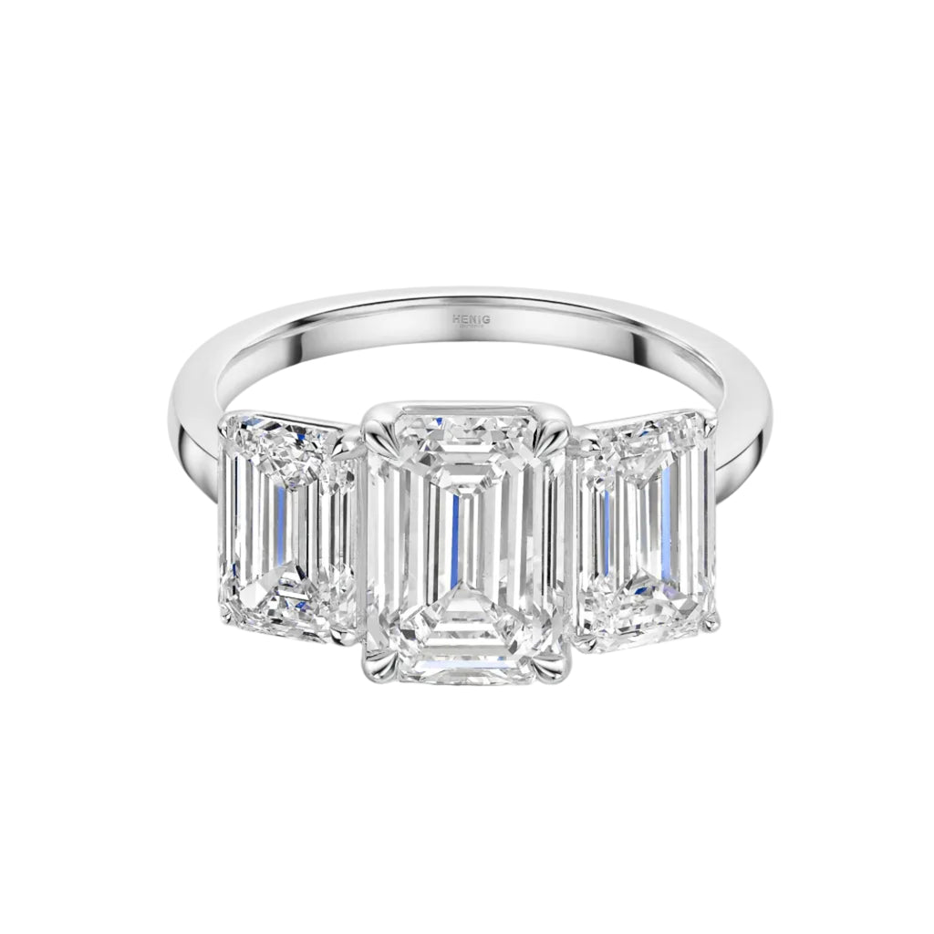Emerald Diamond Trilogy Ring - R108