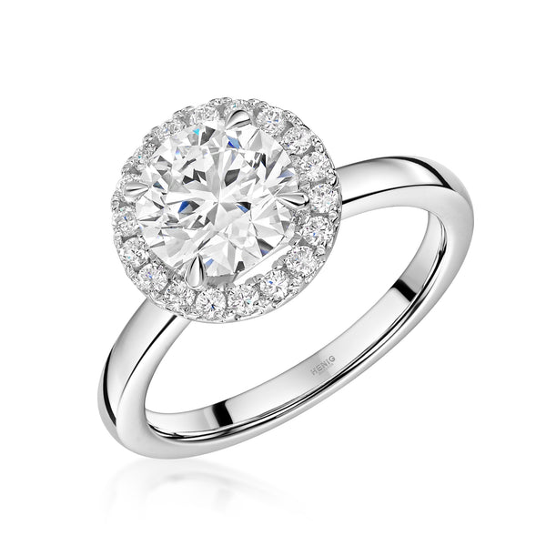 Round Diamond Halo Ring - R109