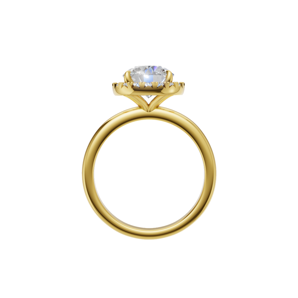 Round Diamond Halo Ring - R109
