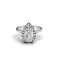Pear Diamond Halo Ring - R110