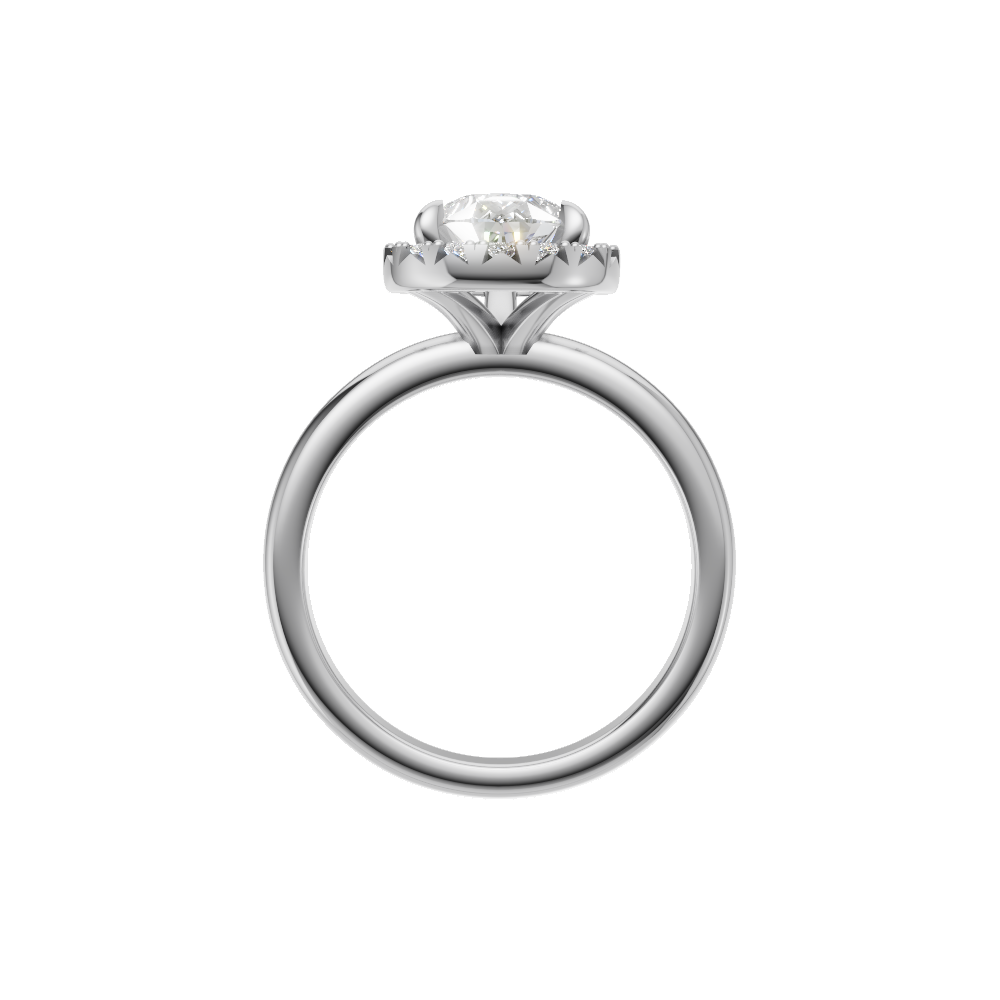 Pear Diamond Halo Ring - R110