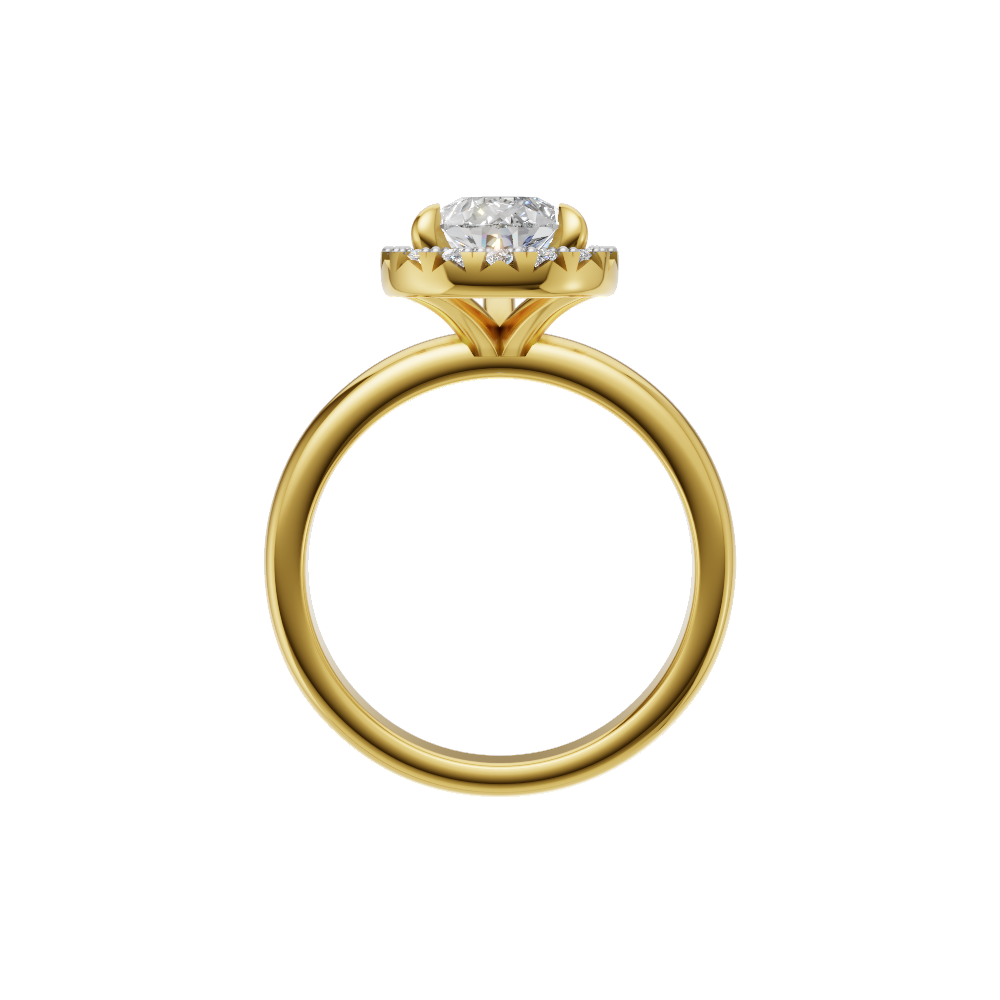Pear Diamond Halo Ring - R110