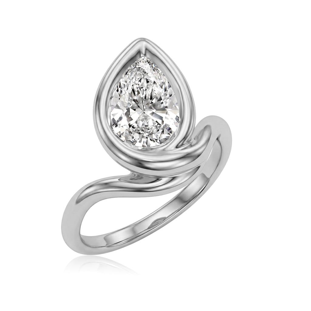Pear Diamond Ring - Rl104 -18k