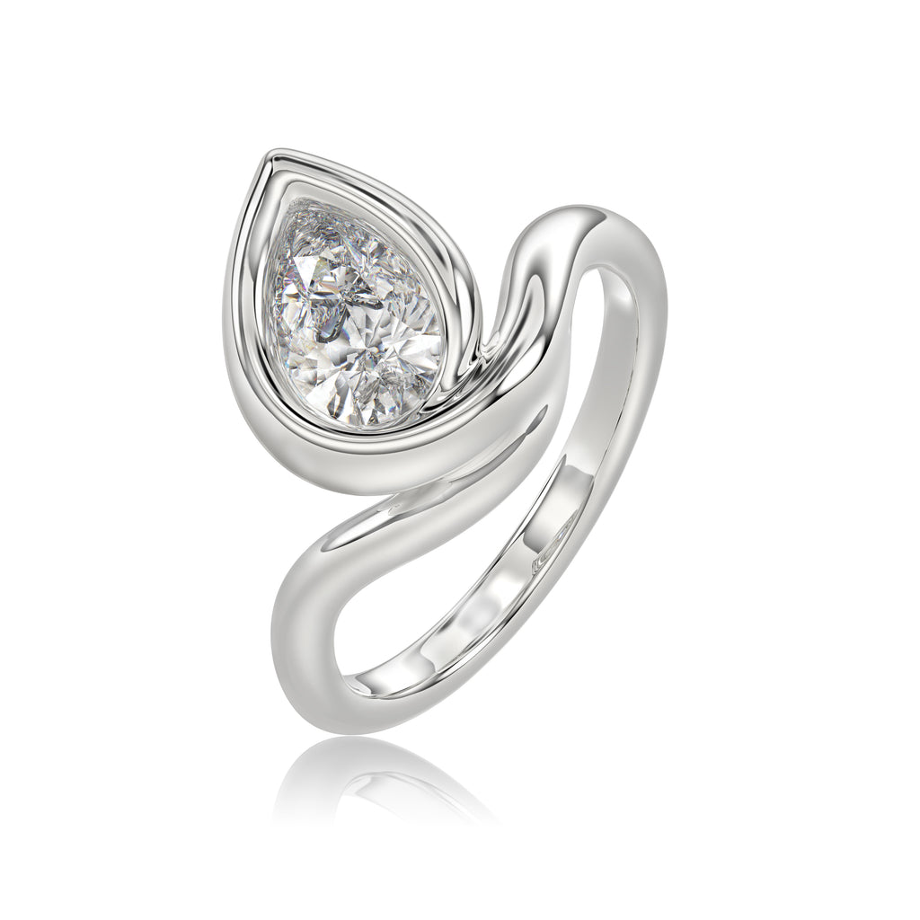 Pear Diamond Ring - Rl104 -18k