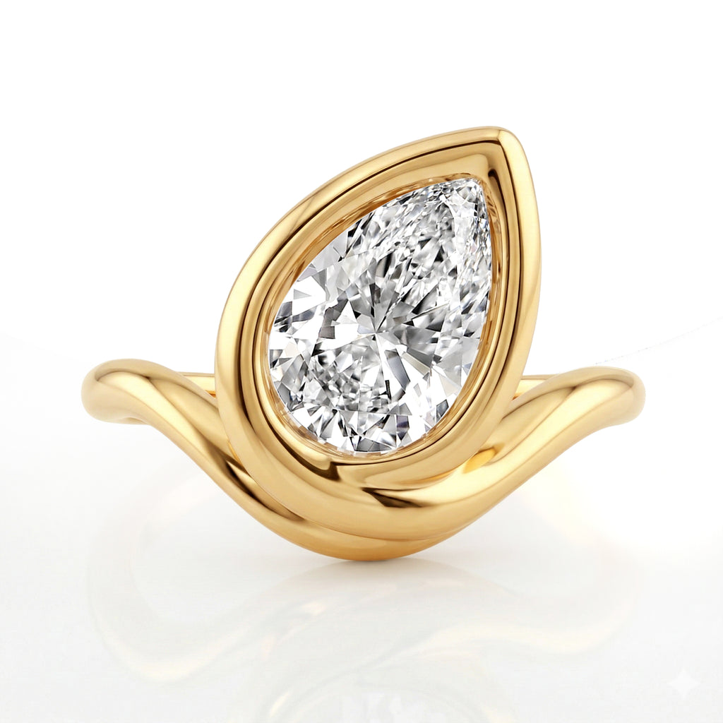 Pear Diamond Ring - Rl104 -18k