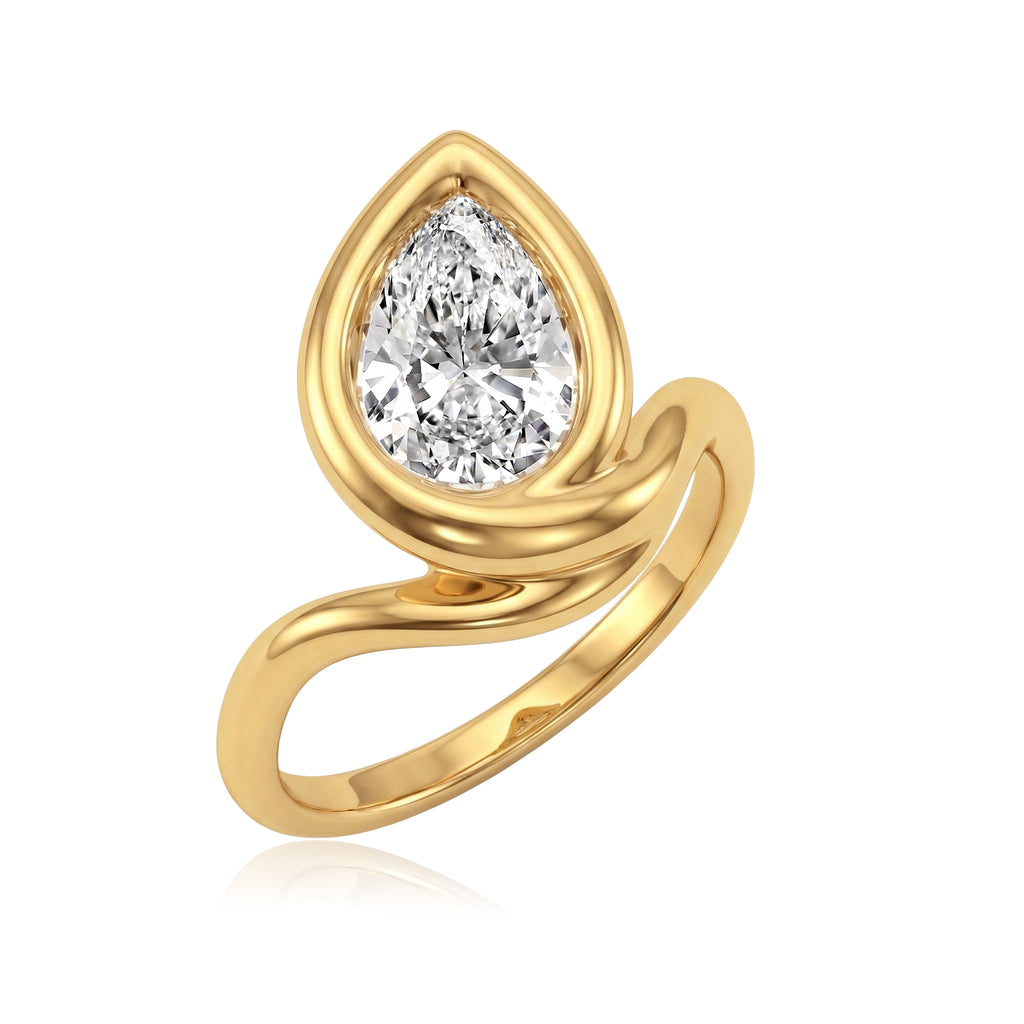 Pear Diamond Ring - Rl104 -18k