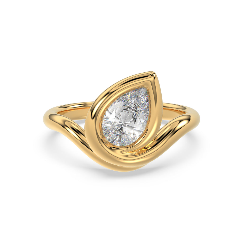 Pear Diamond Ring - Rl104 -18k