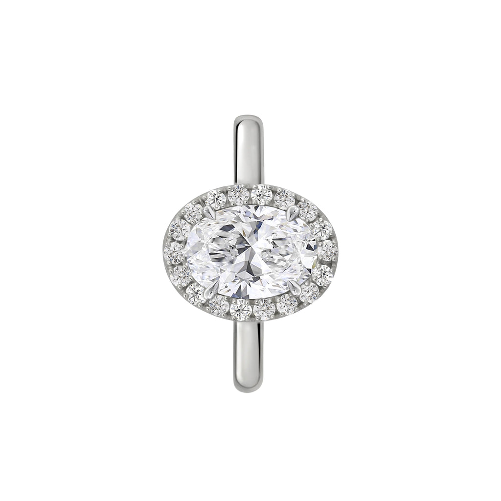 Oval Diamond Halo Ring - R111