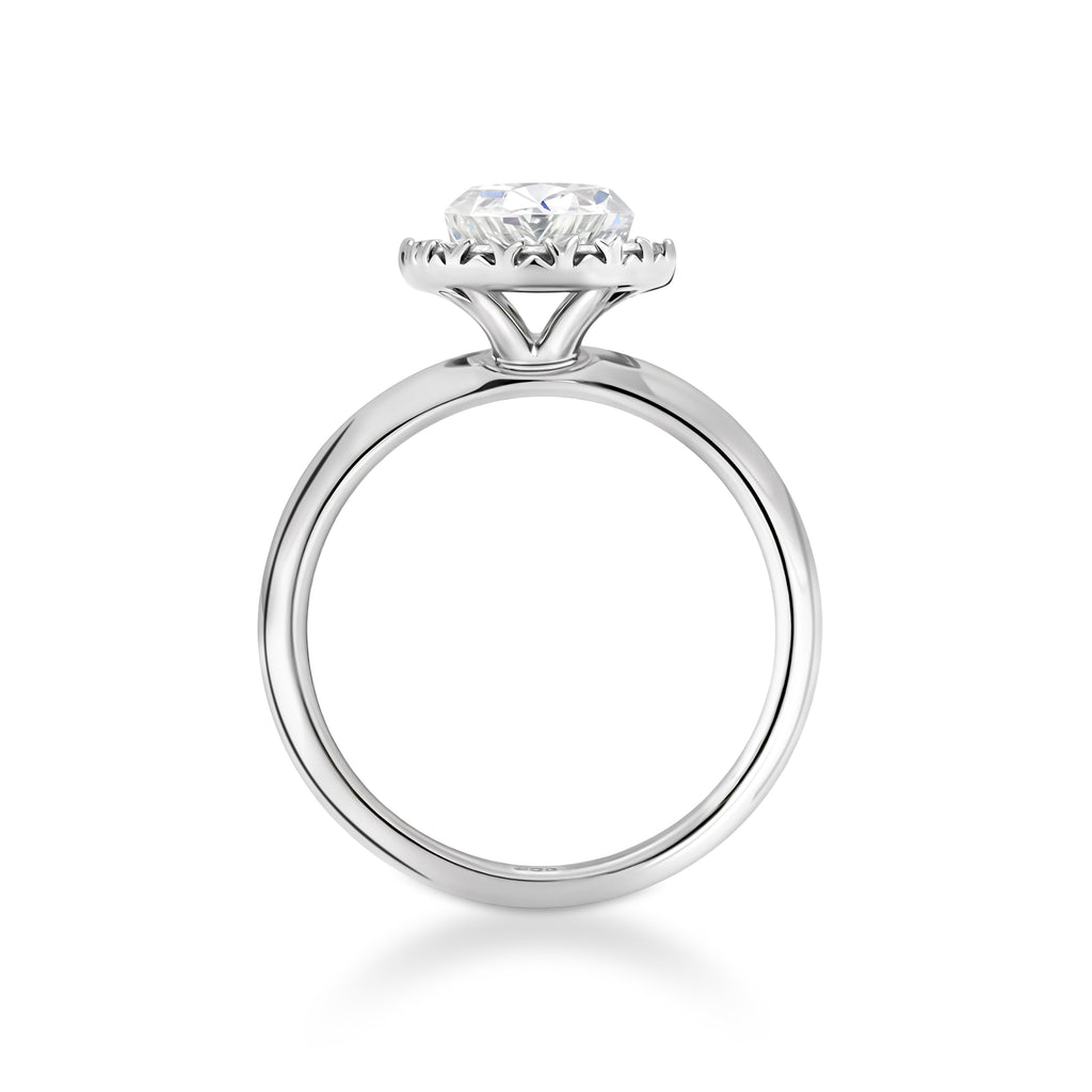 Oval Diamond Halo Ring - R111