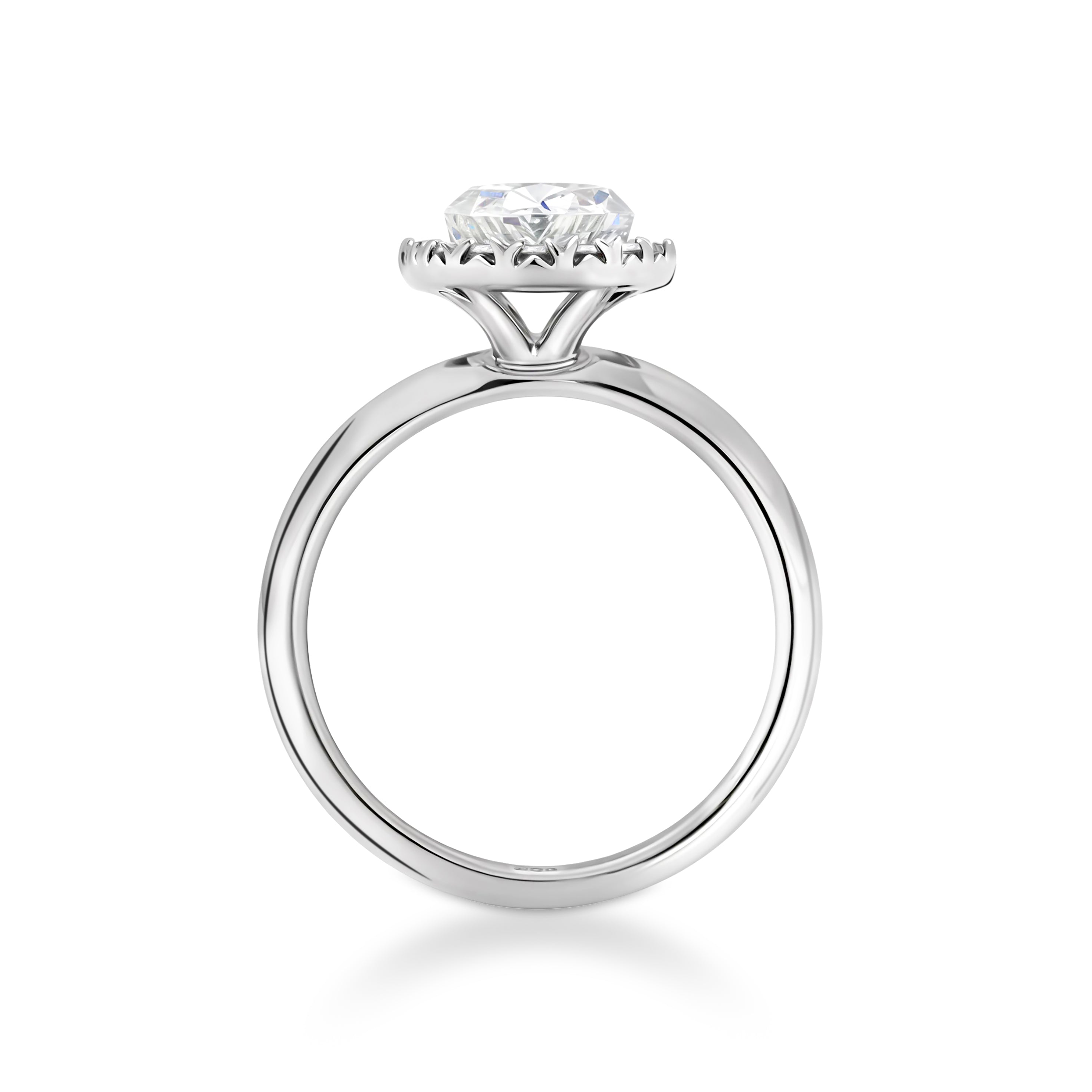 Oval Diamond Halo Ring - R111