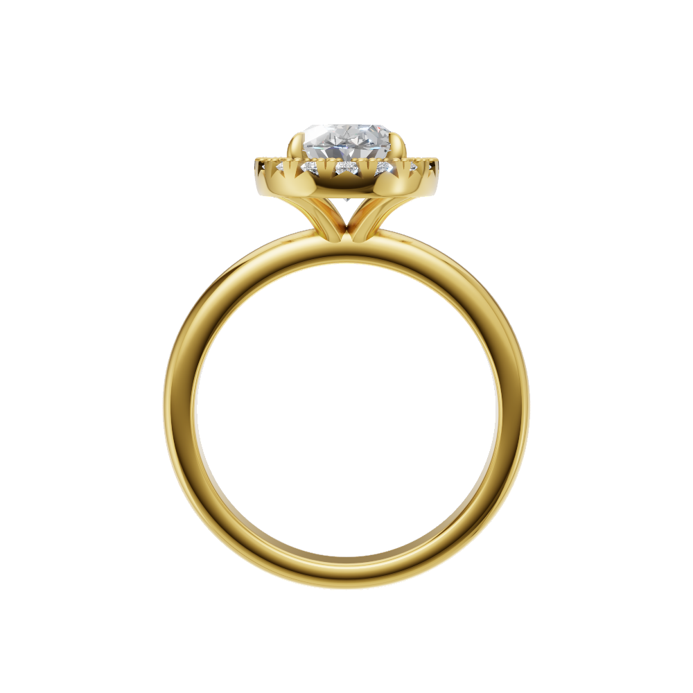 Oval Diamond Halo Ring - R111