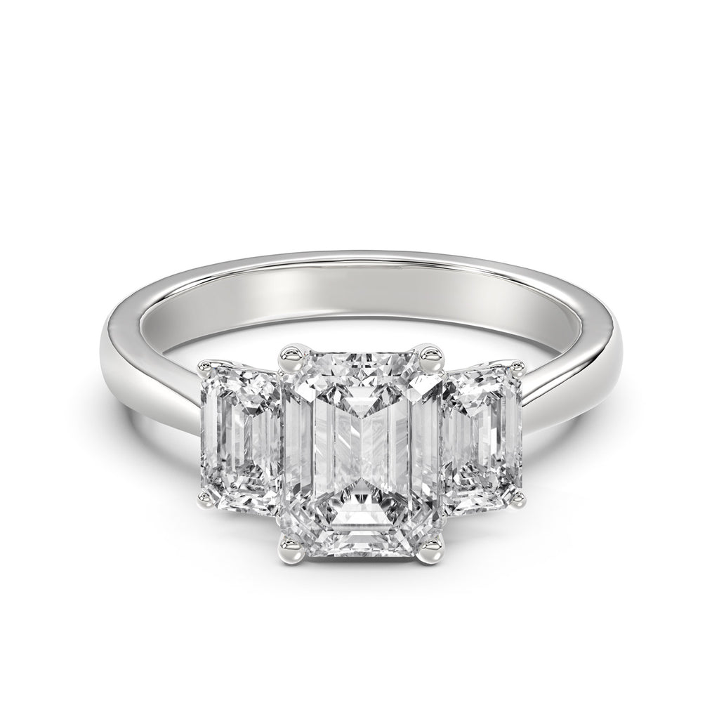 Emerald Diamond Trilogy Ring - R112