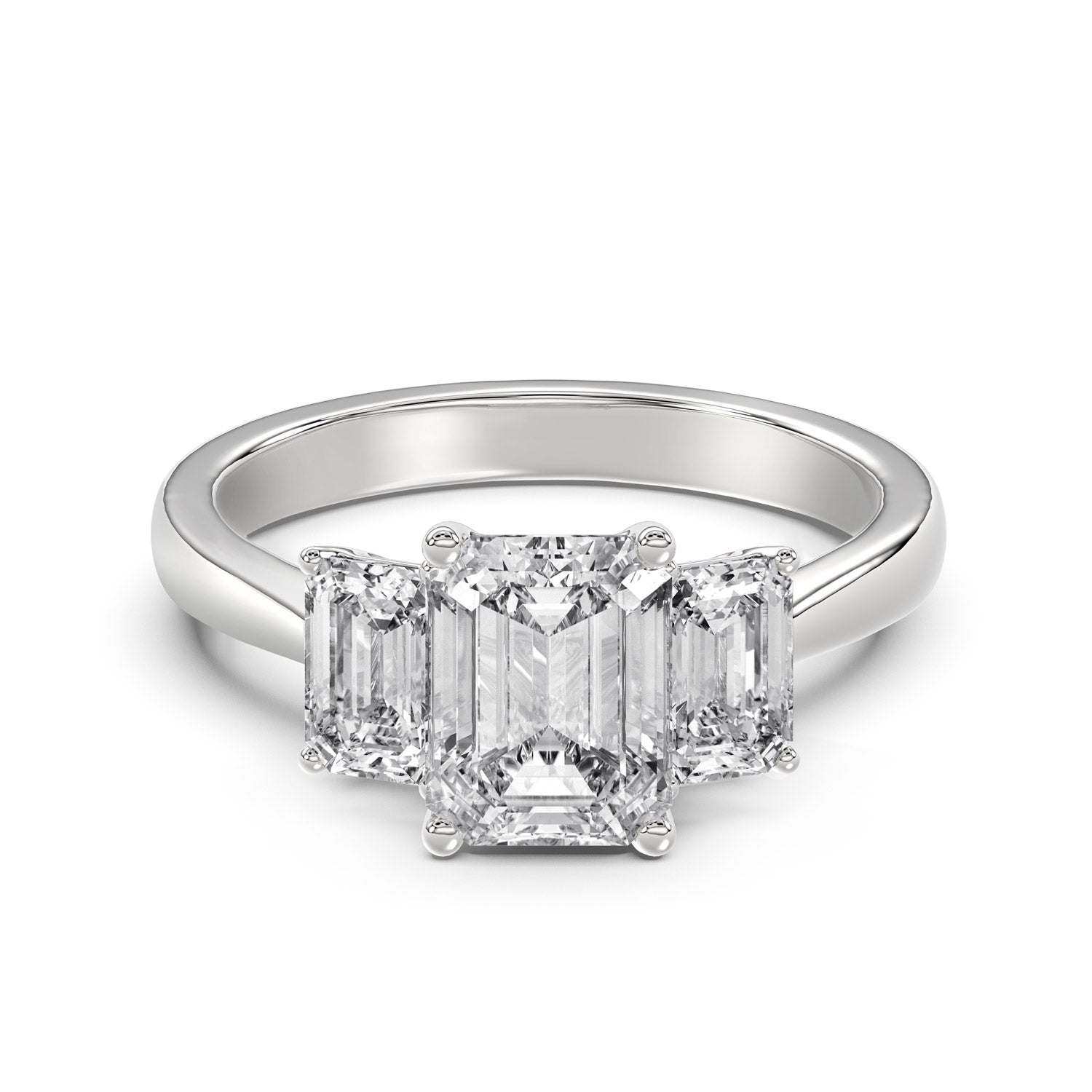 Emerald Diamond Trilogy Ring - R112