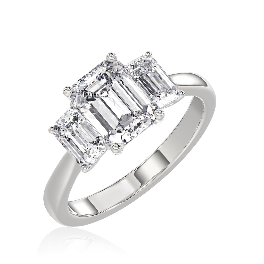 Emerald Diamond Trilogy Ring - R112