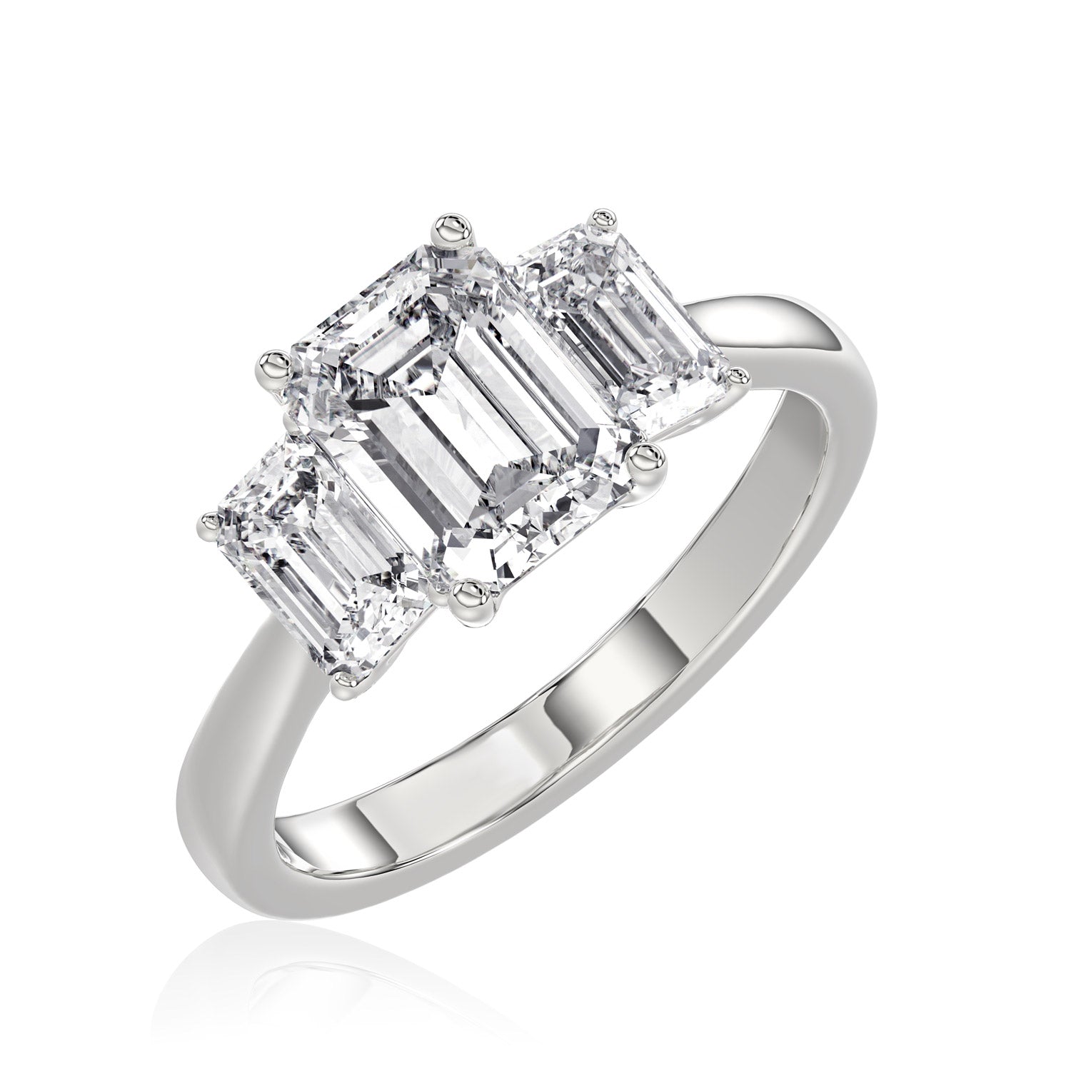 Emerald Diamond Trilogy Ring - R112