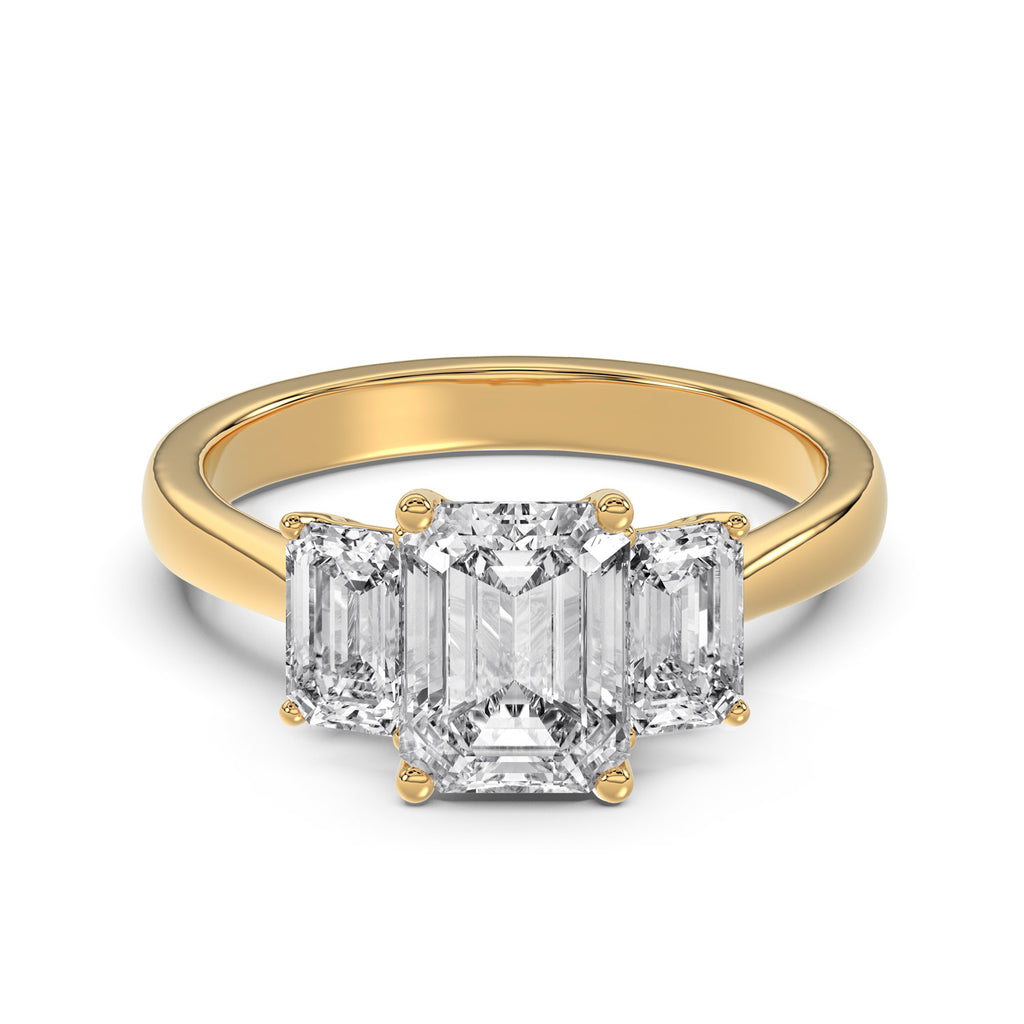 Emerald Diamond Trilogy Ring - R112