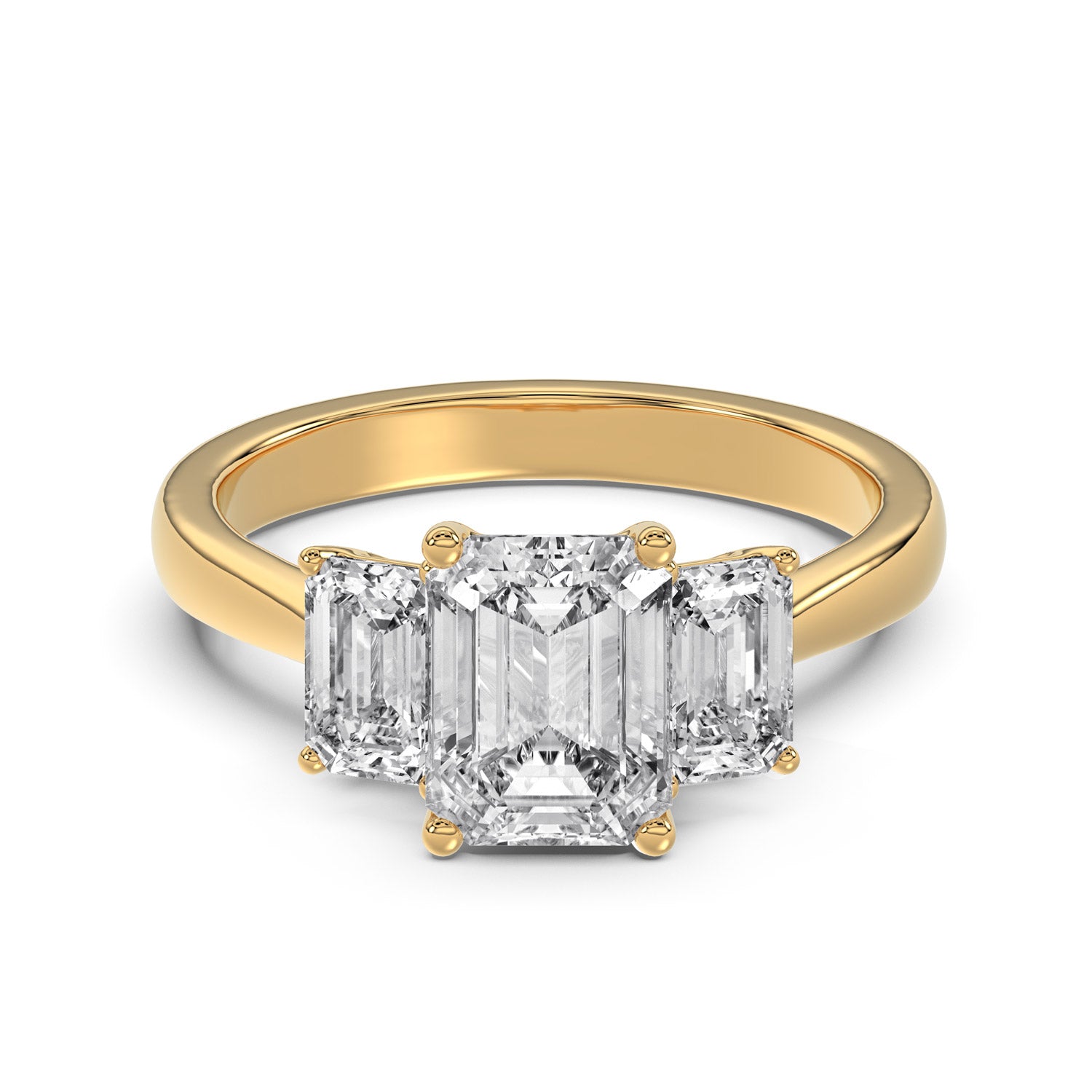 Emerald Diamond Trilogy Ring - R112