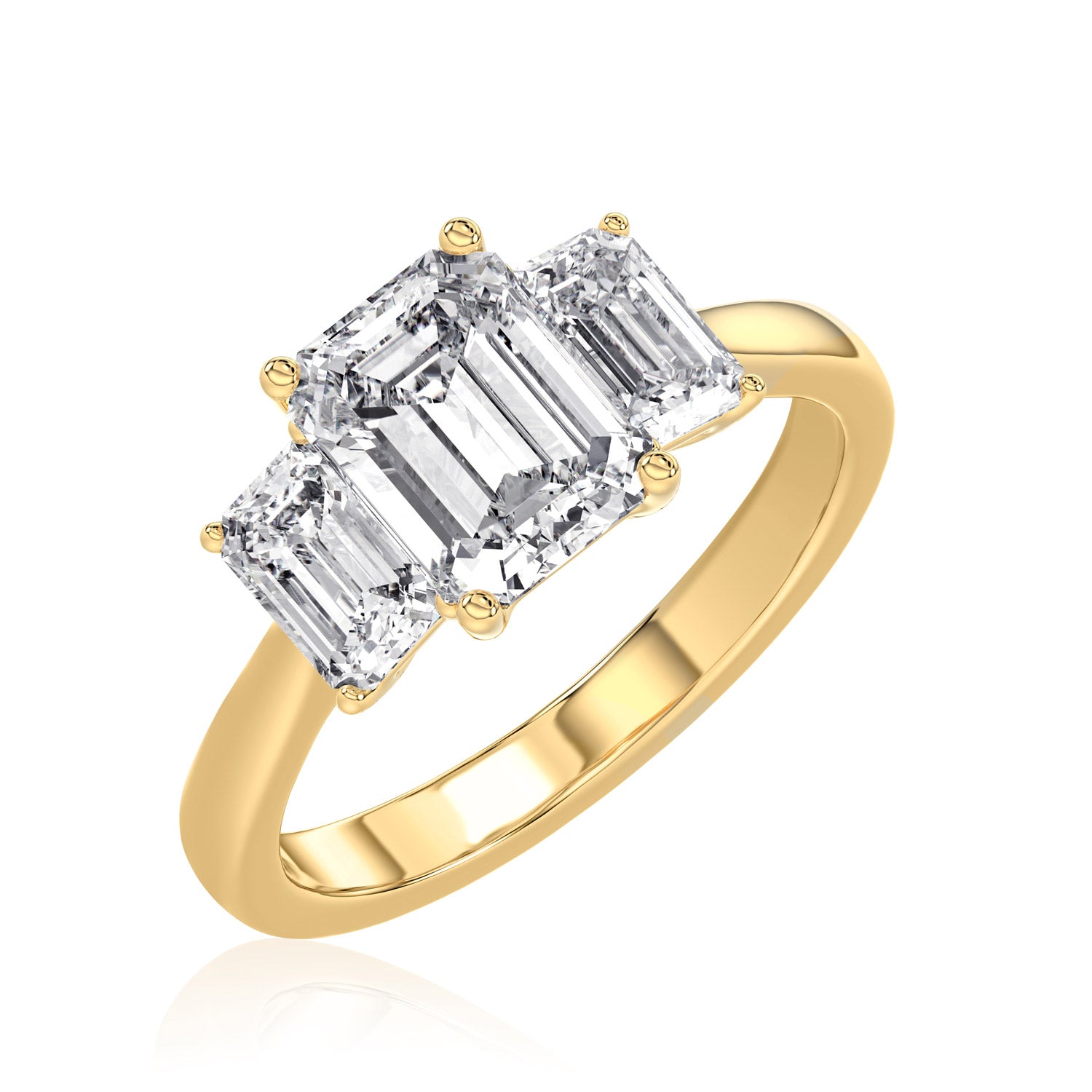 Emerald Diamond Trilogy Ring - R112