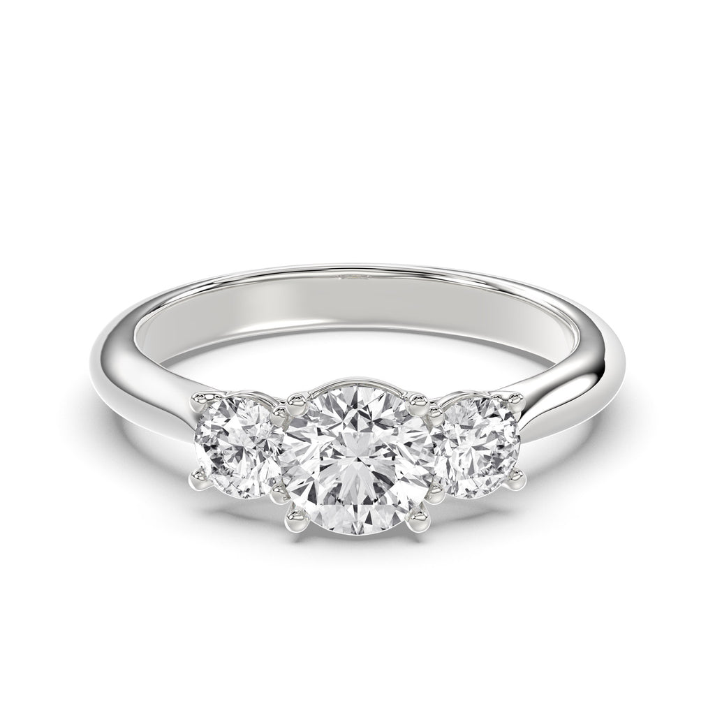 Round Diamond Trilogy Ring - R114