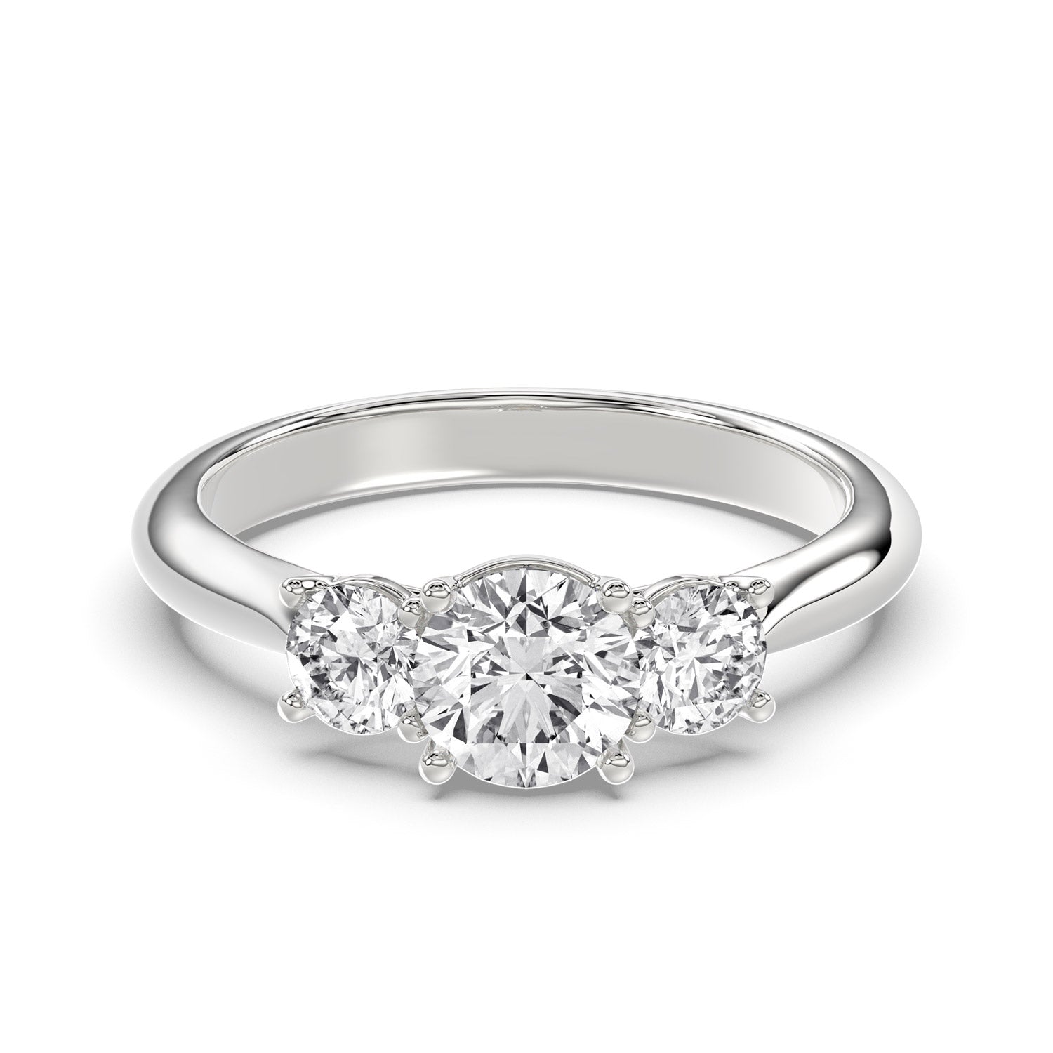 Round Diamond Trilogy Ring - R114