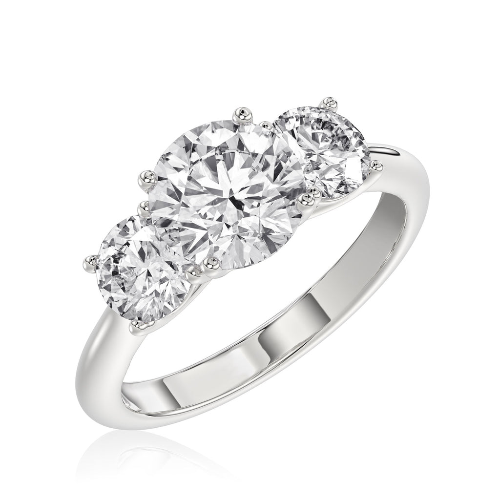 Round Diamond Trilogy Ring - R114
