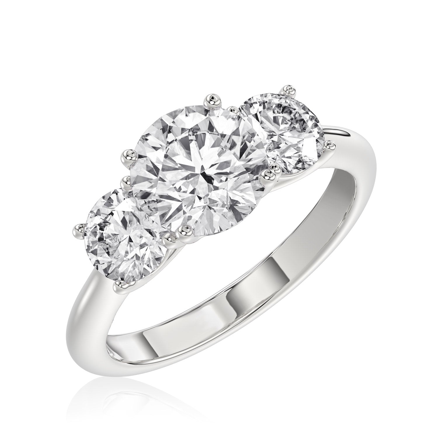 Round Diamond Trilogy Ring - R114