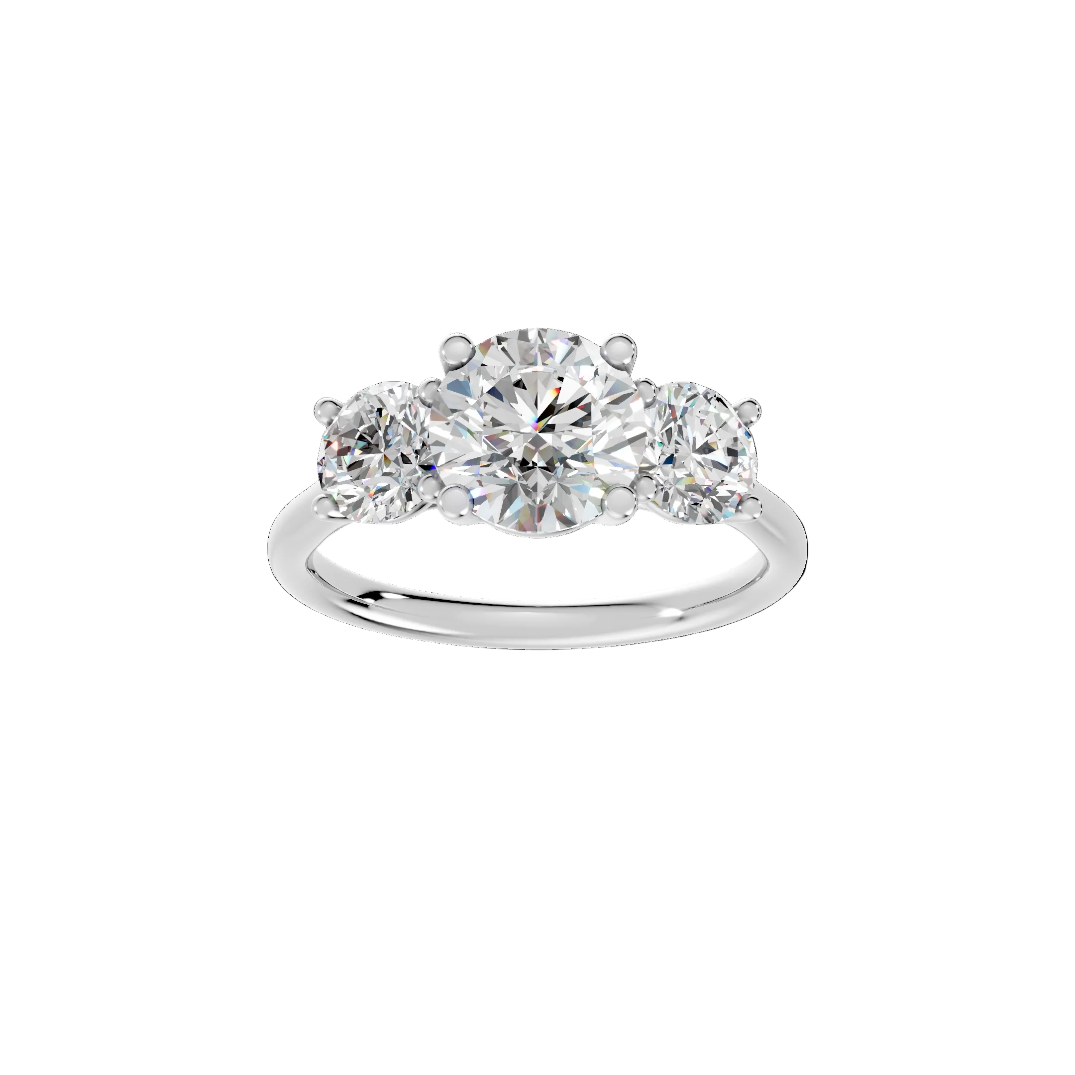 Round Diamond Trilogy Ring - R114